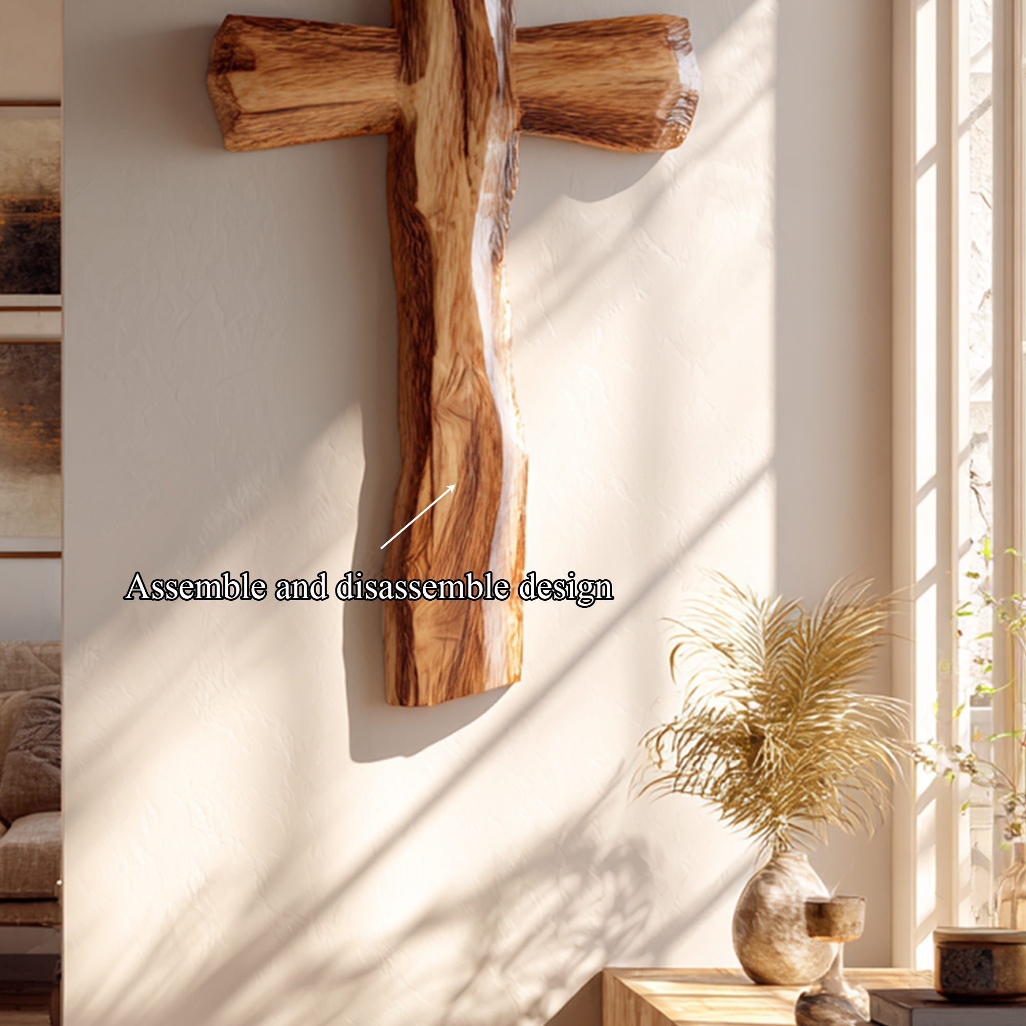 Rustic Spiritual Wall Cross Bedroom And Reading Room SINLKIWD008