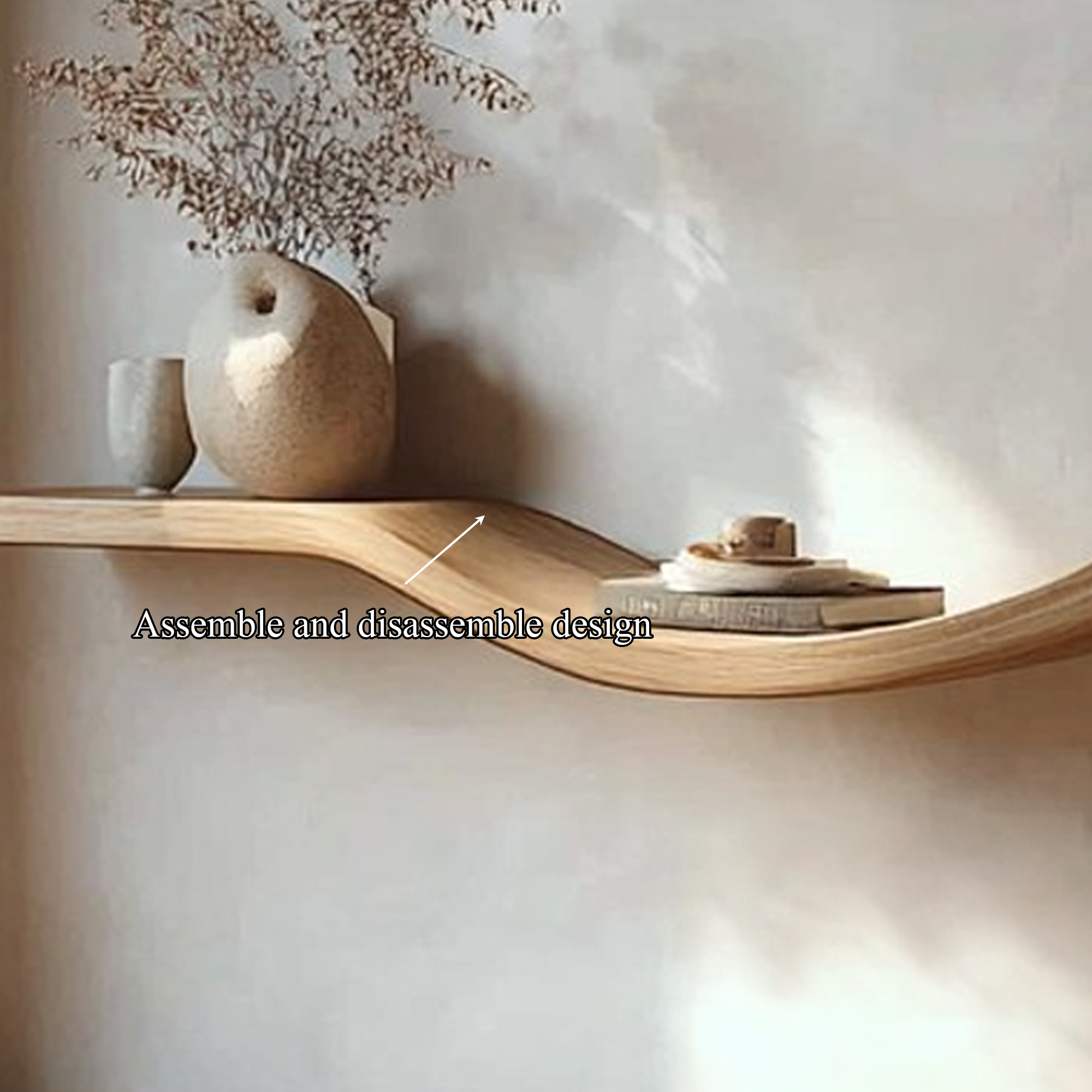 Organic Modern Sculpted Wall Shelf Living Room Or Entryway SINLKIFL268
