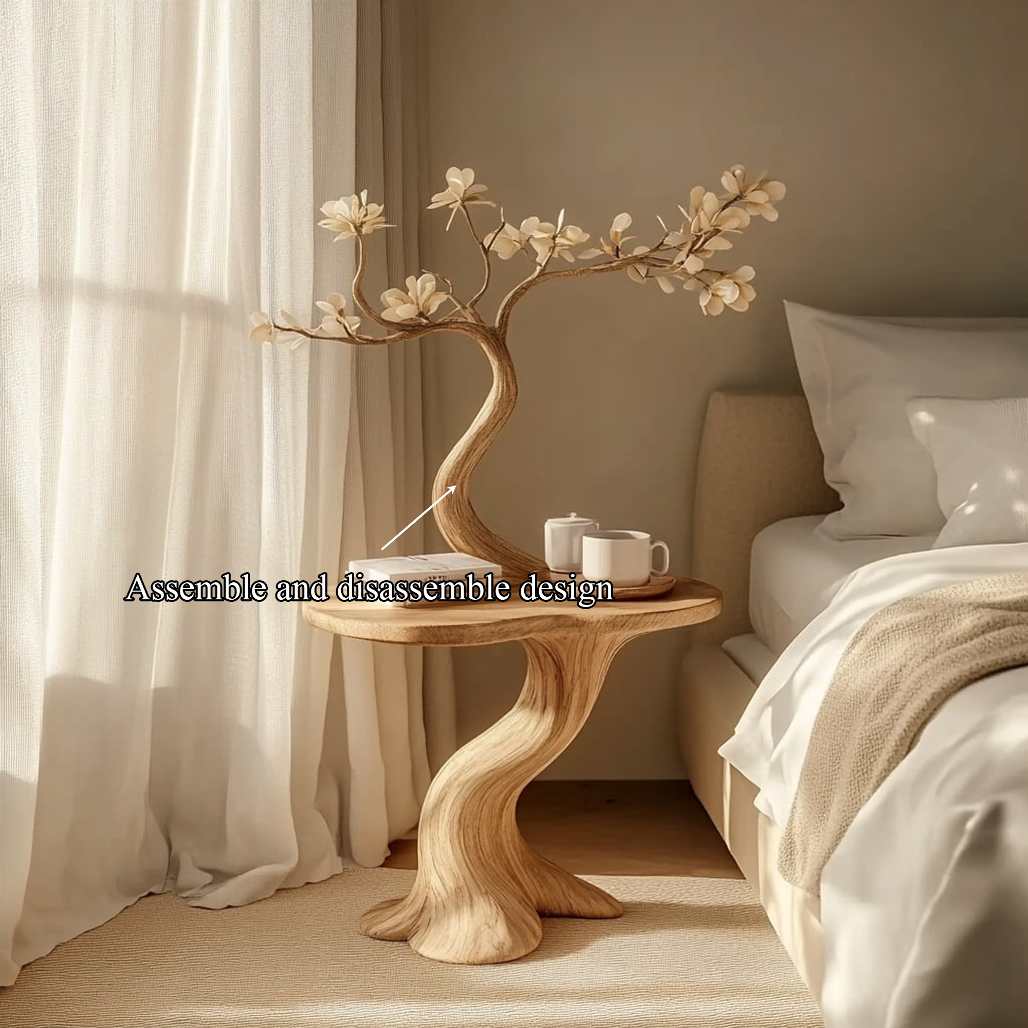 Rustic Organic Nightstand Bedroom Reading Corner Entryway SINLKIBT161