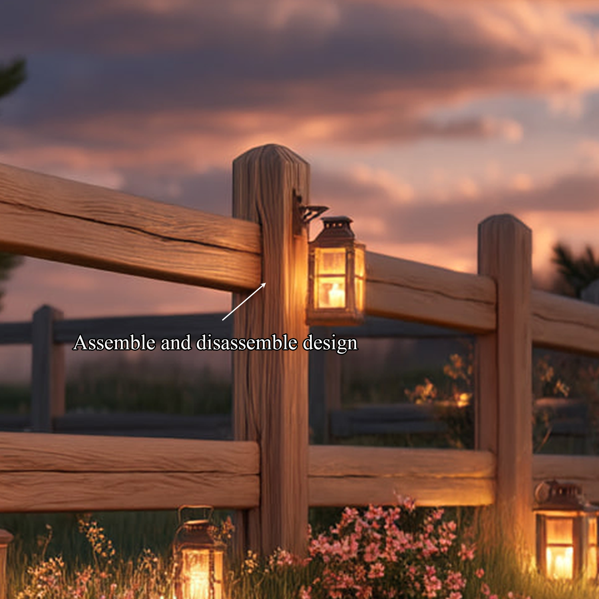 Rustic Farmhouse Fence For Garden And Outdoor Path SINLKIWF001