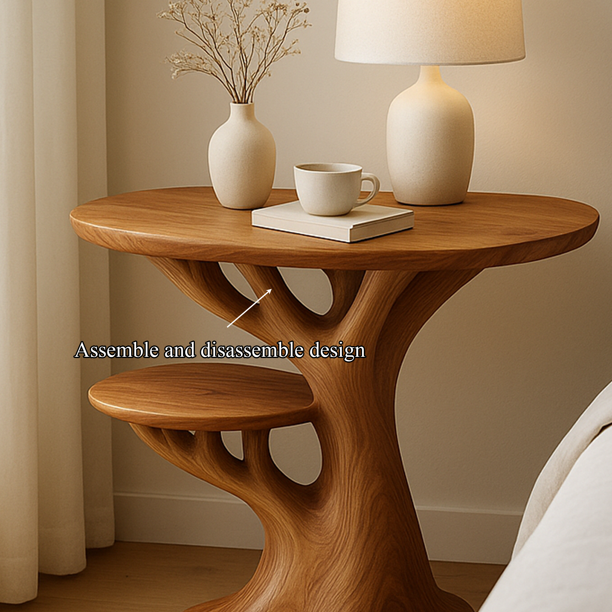 Rustic Tree Inspired Nightstand Bedroom SINLKIBT131