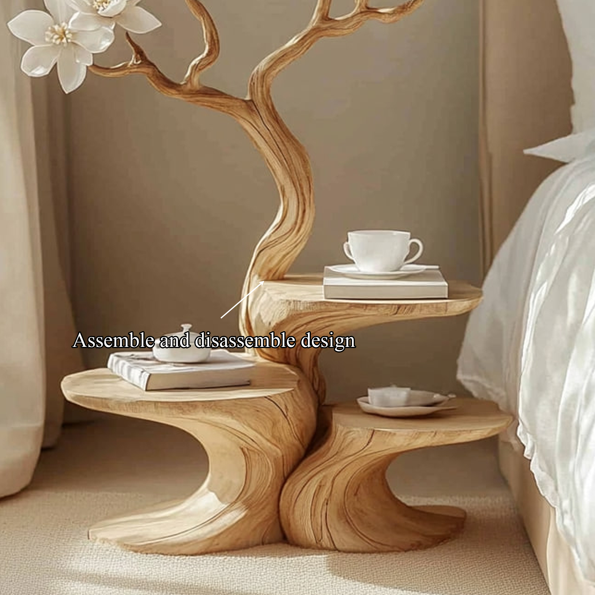 Rustic Flower Tree Bedside Table Bedroom Entryway SINLKIBT149
