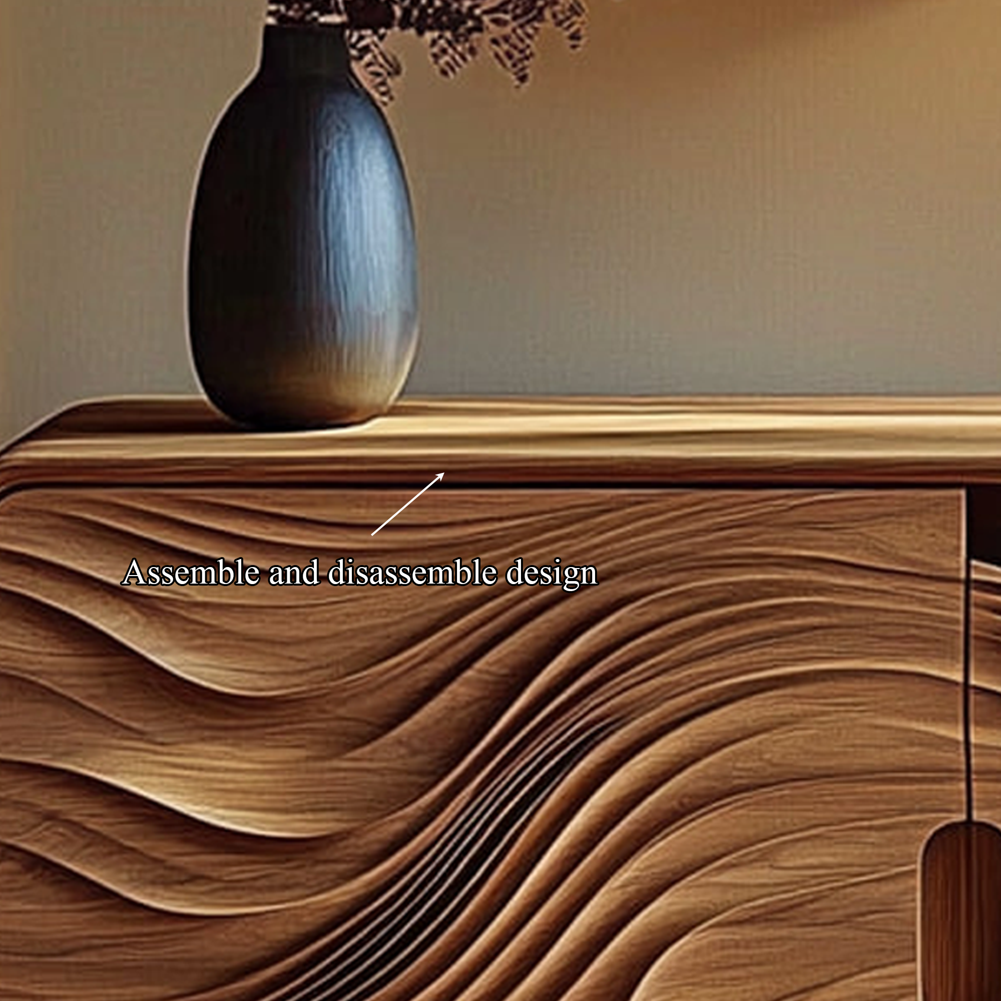 Mid Century Organic Wavy Cabinet Living Room Or Bedroom SINLKISC248