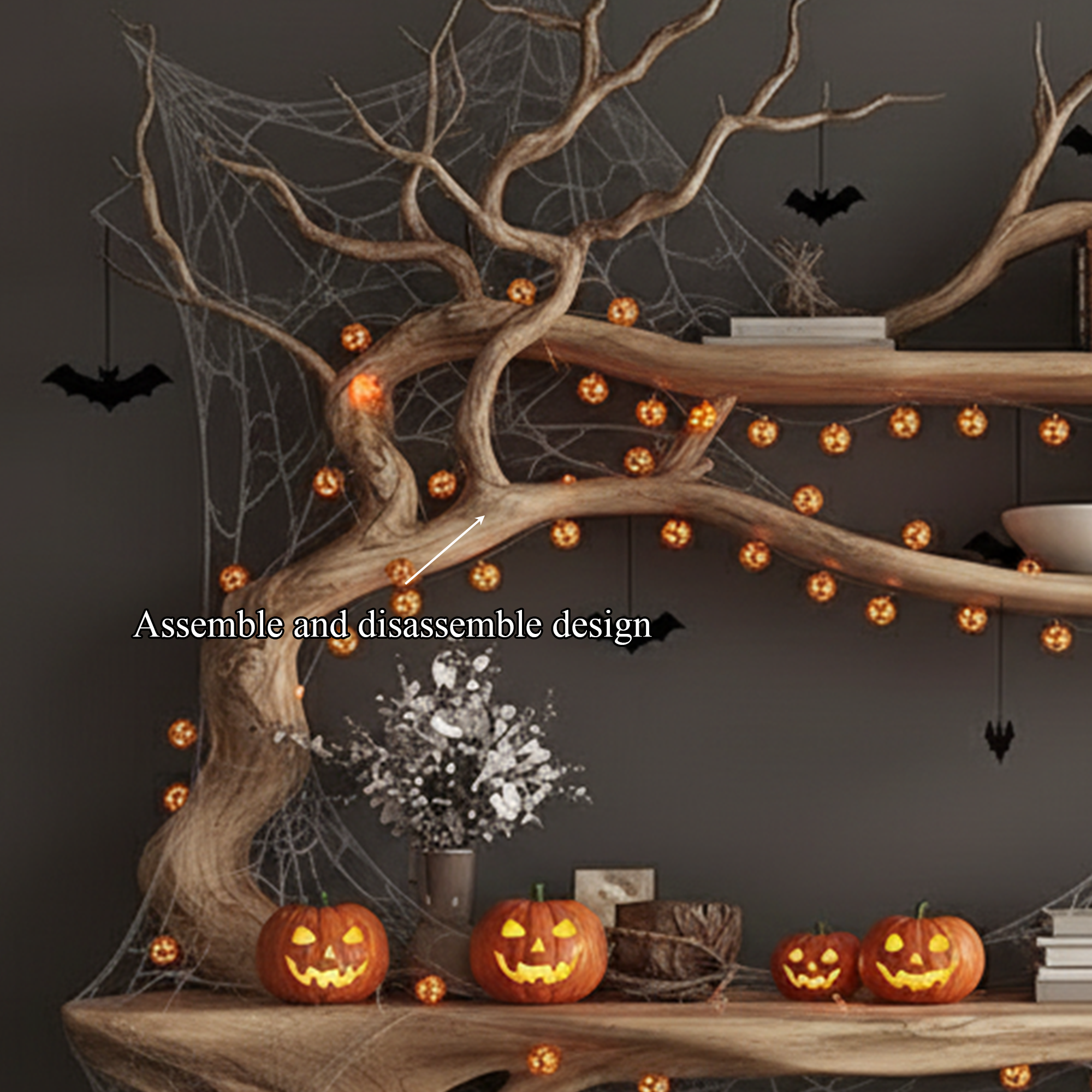 Mid Century Halloween Console Table Living Room SINLKIHW028