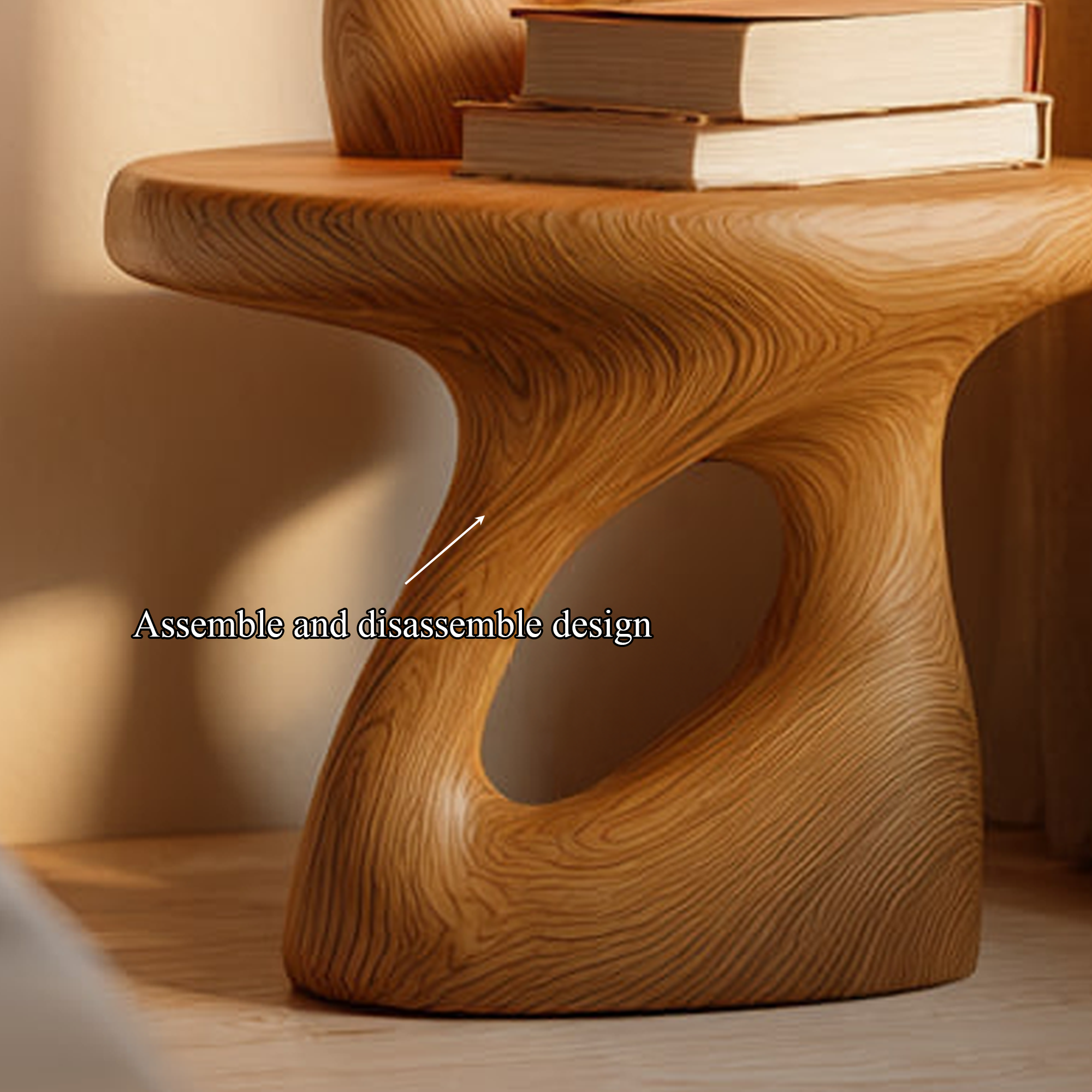 Mid Century Sculptural Bedside Table Bedroom SINLKIBT125