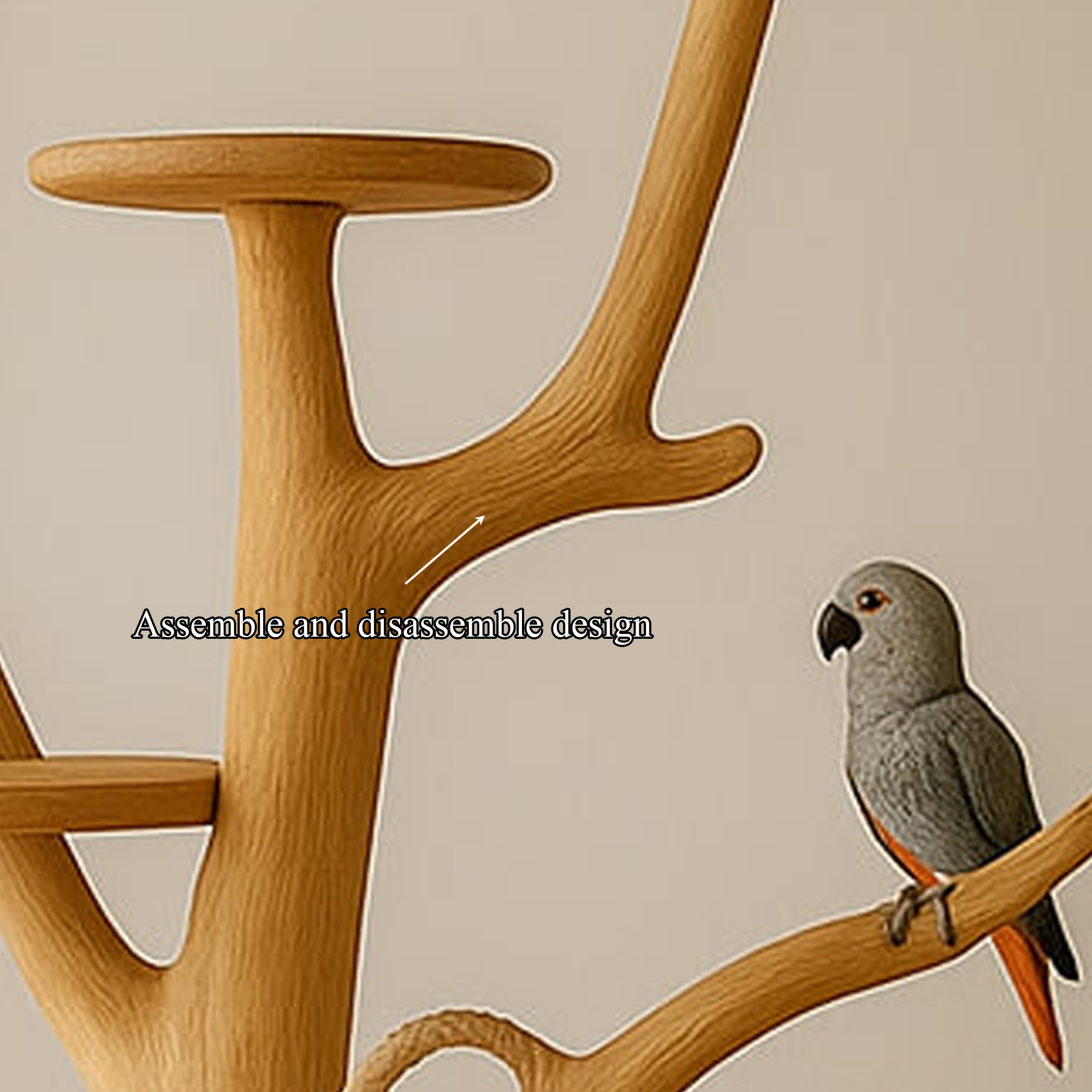 Rustic Wooden Bird Stand Perch Pet Play Furniture SINLKITT063