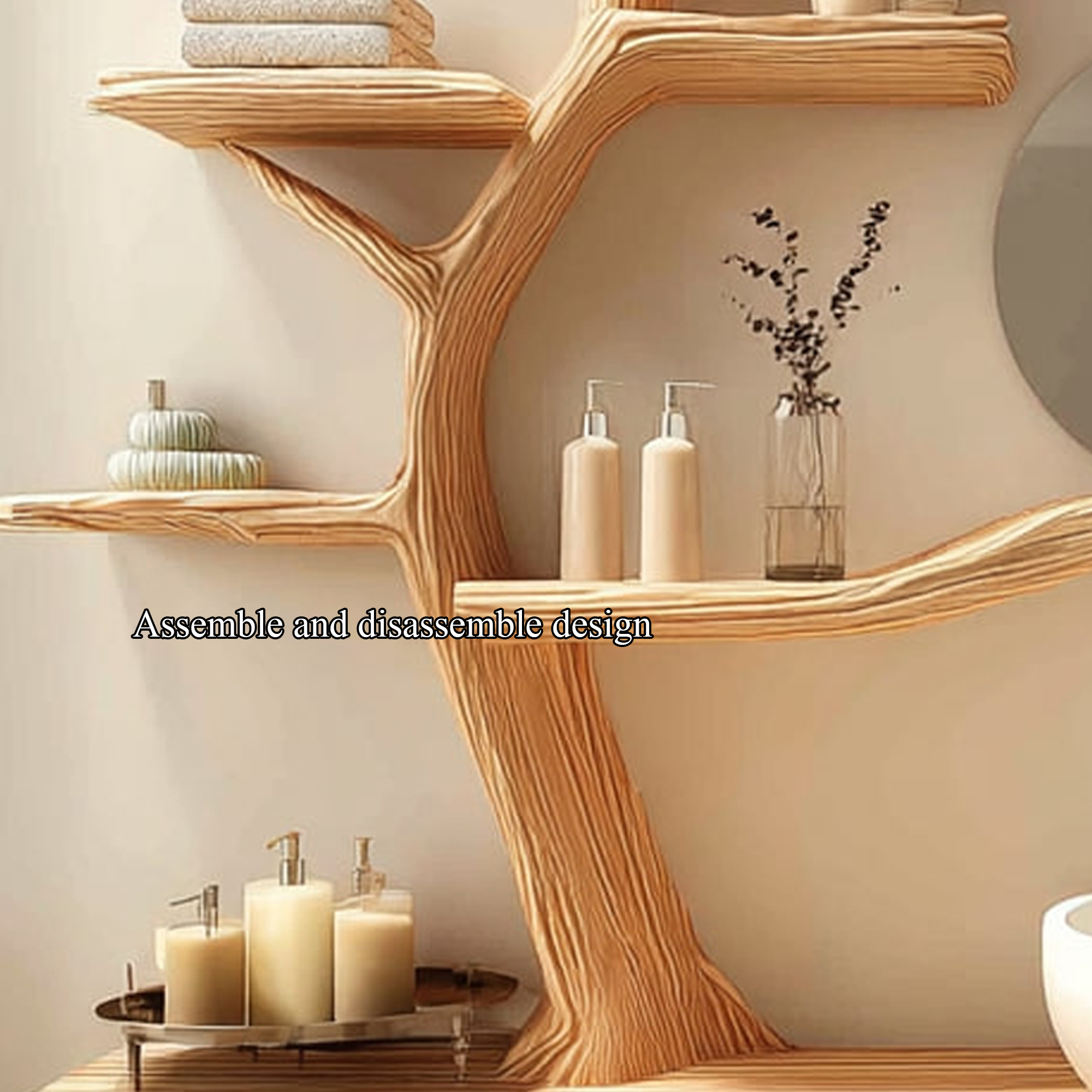 Rustic Organic Tree Shelf Vanity Bathroom Or Powder Room SINLKITBB007