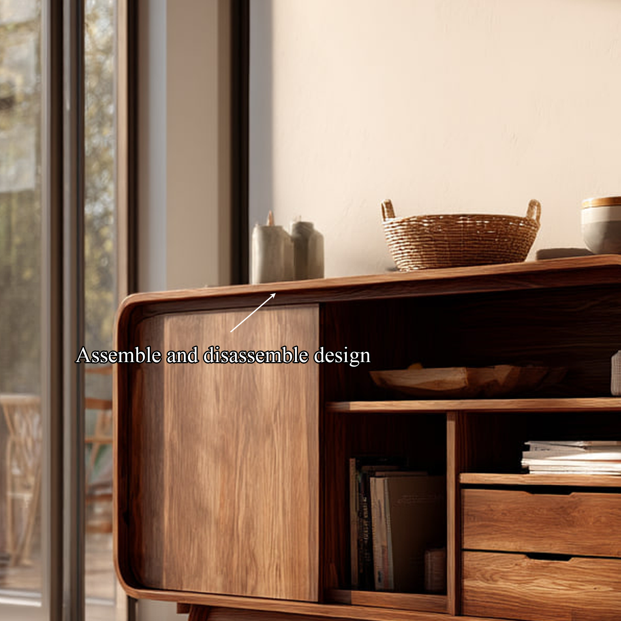 Mid Century Wooden Storage Sideboard Dining Room Or Kitchen SINLKISC262