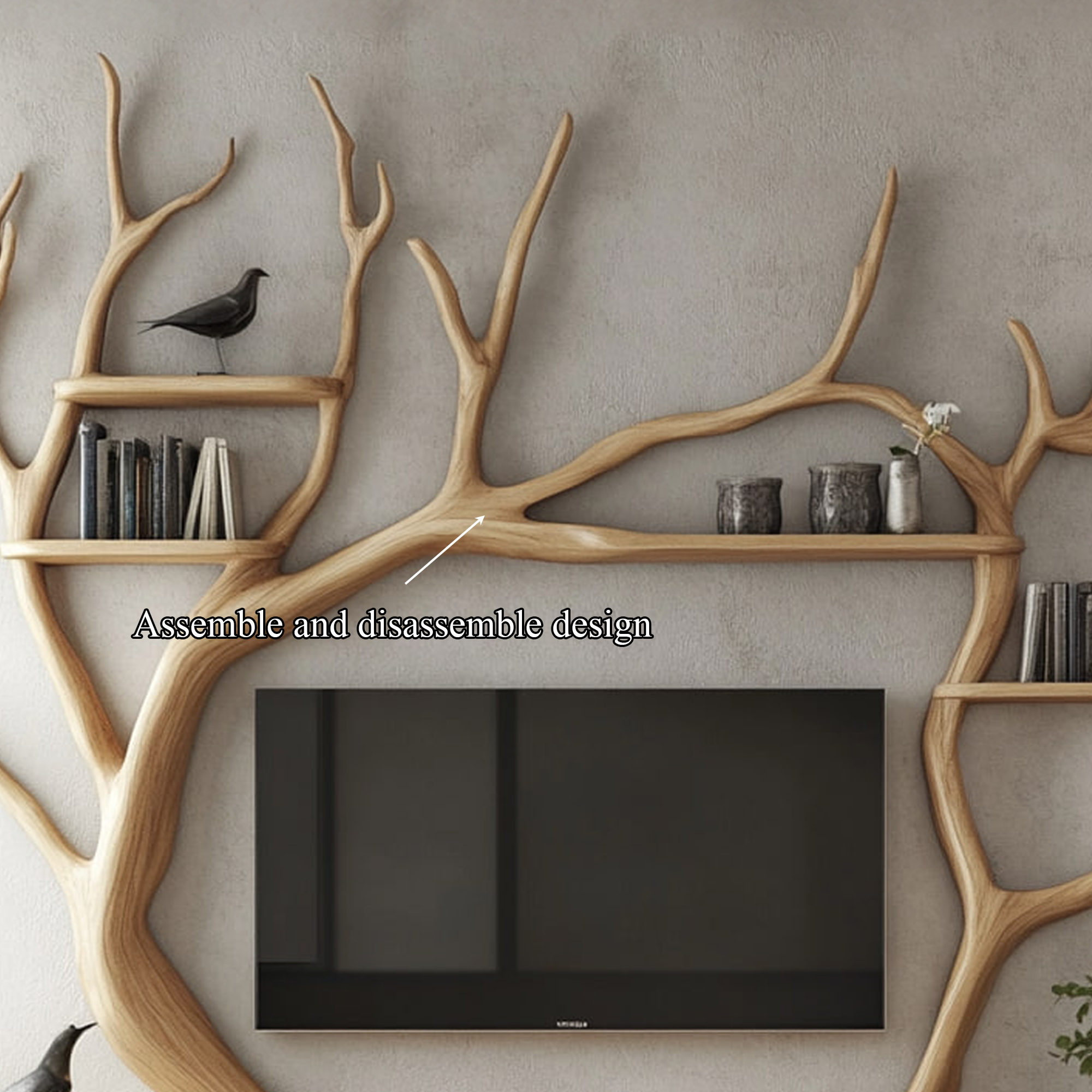 Custom Tree TV Cabinet Decor Living Room Wall Art Gift SINLKITB342