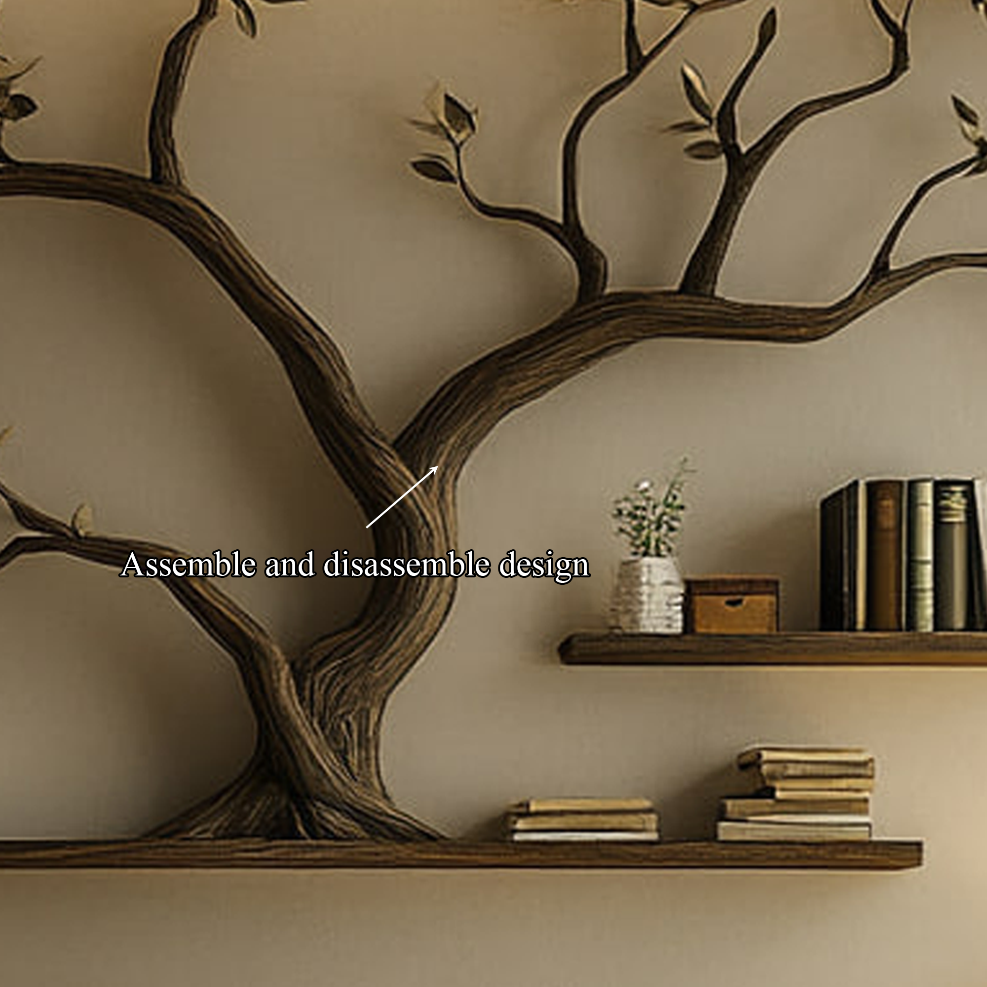 Mid Century Tree Branch Shelf Bedroom Decor SINLKITBS091