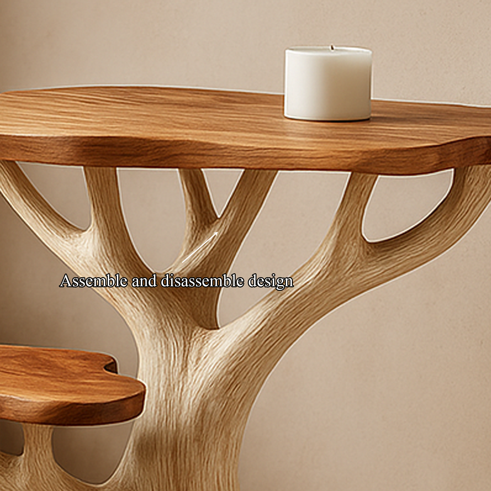 Rustic Tree Bedside Table Bedroom SINLKIBT142