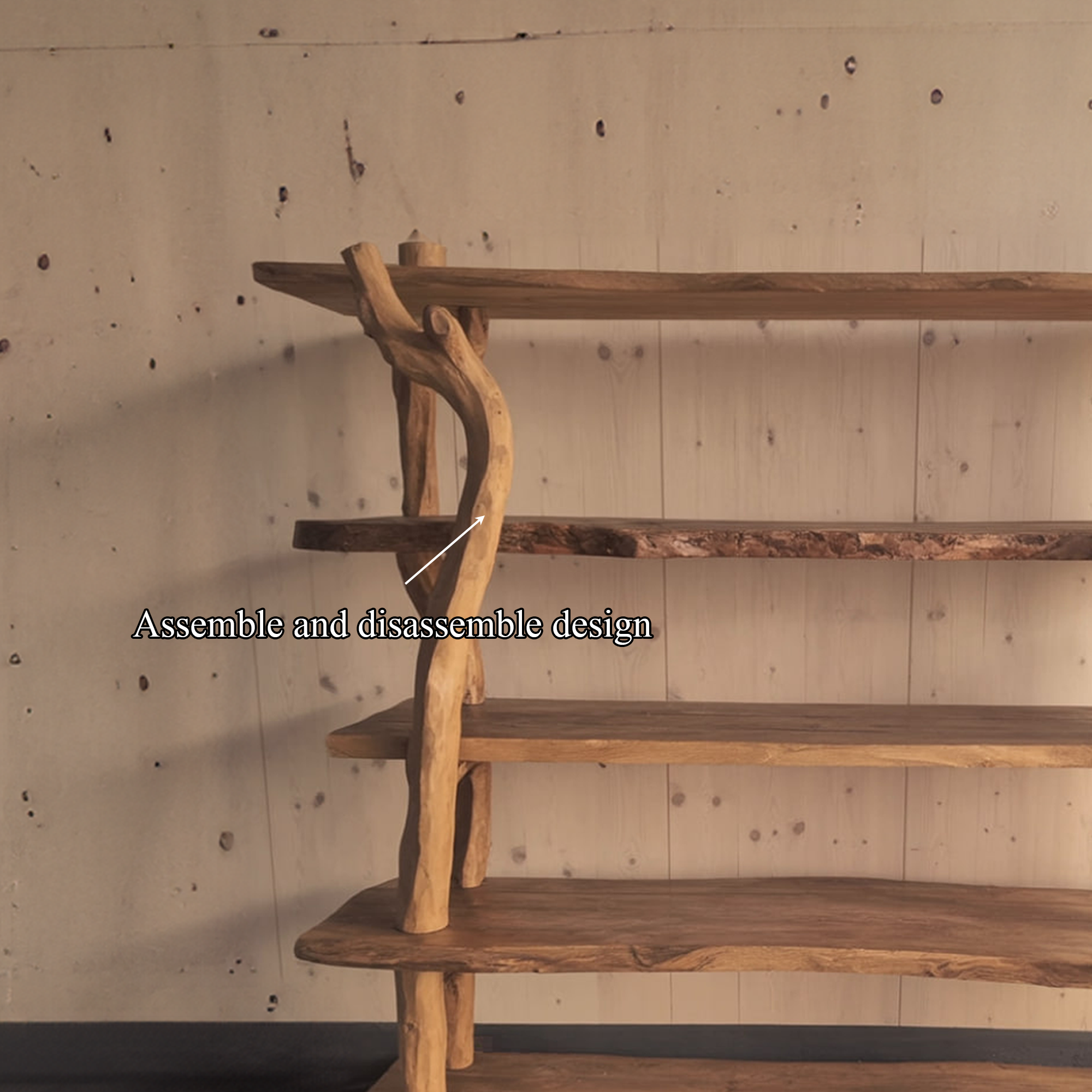 Rustic Wooden Branch Shelf Storage Living Room Or Dining Room SINLKISC273