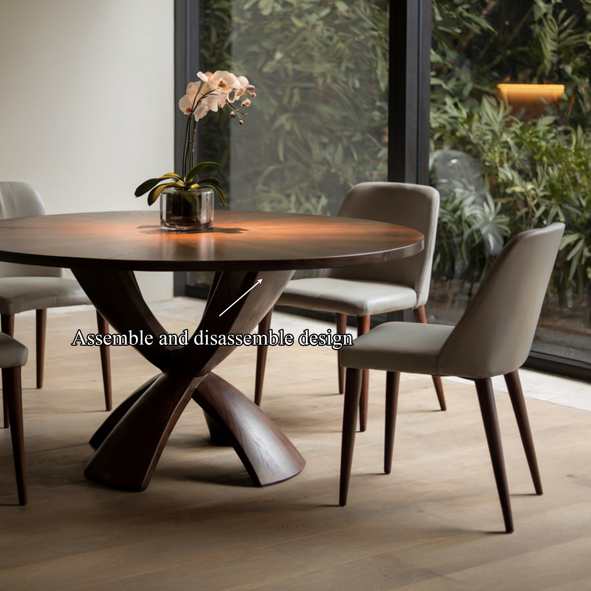 Mid Century Round Dining Table Sculptural Kitchen SINLKIDT125