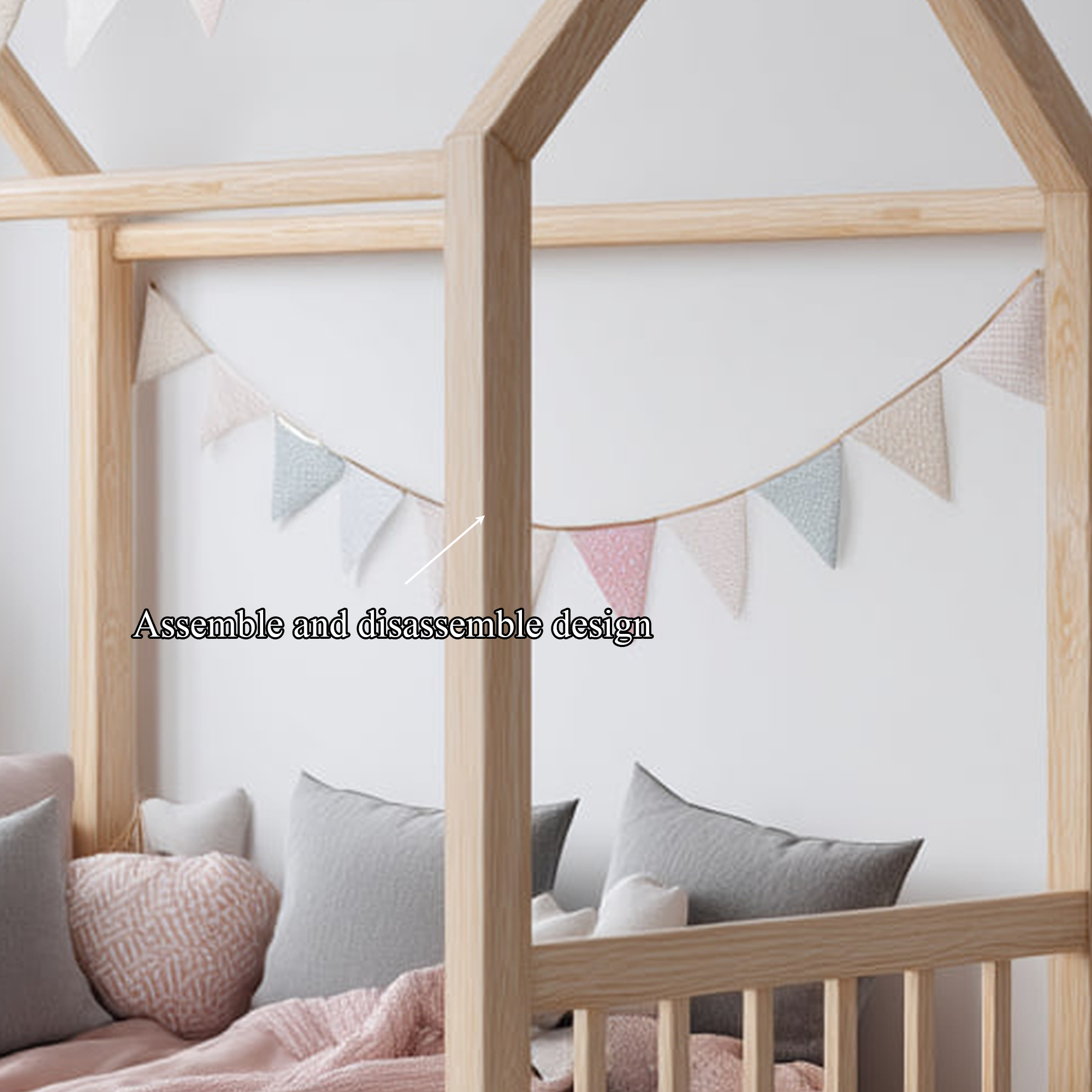 Mid Century Montessori Floor Bed Toddler Room Nursery SINLKIWB57