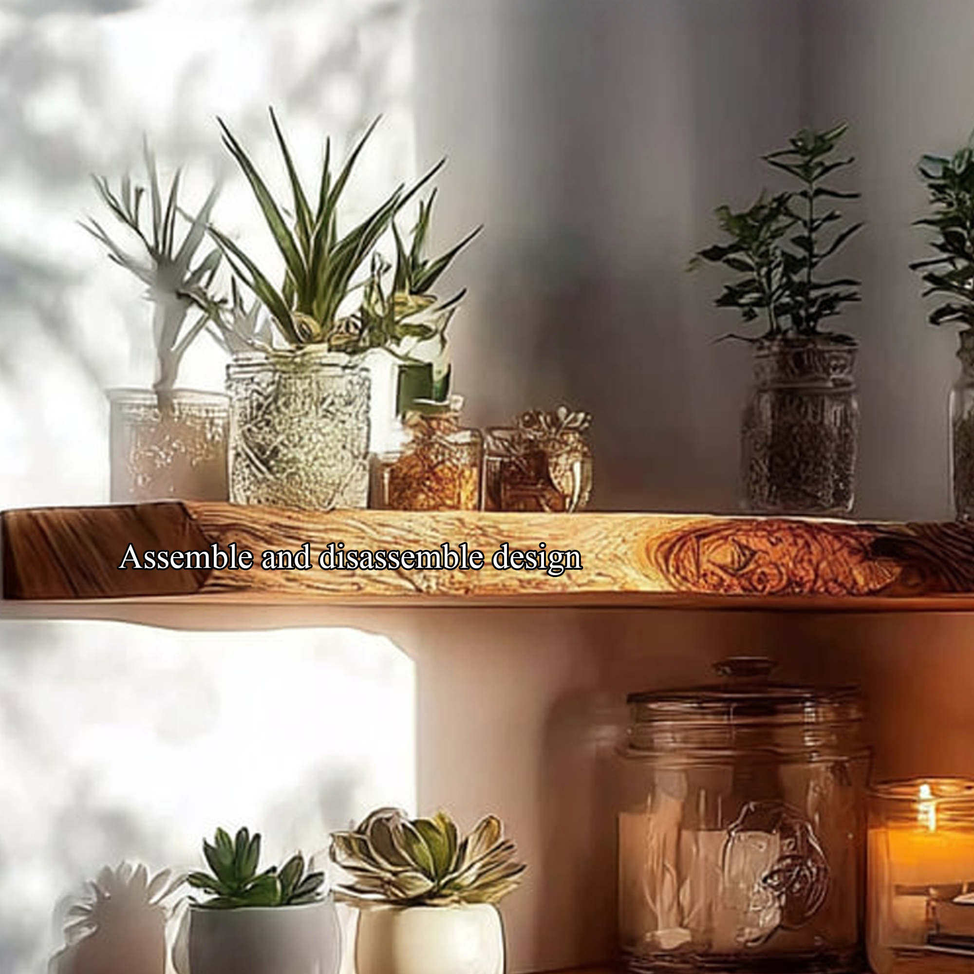 Rustic Floating Corner Wall Shelf Entryway Dining Room SINLKIFL208