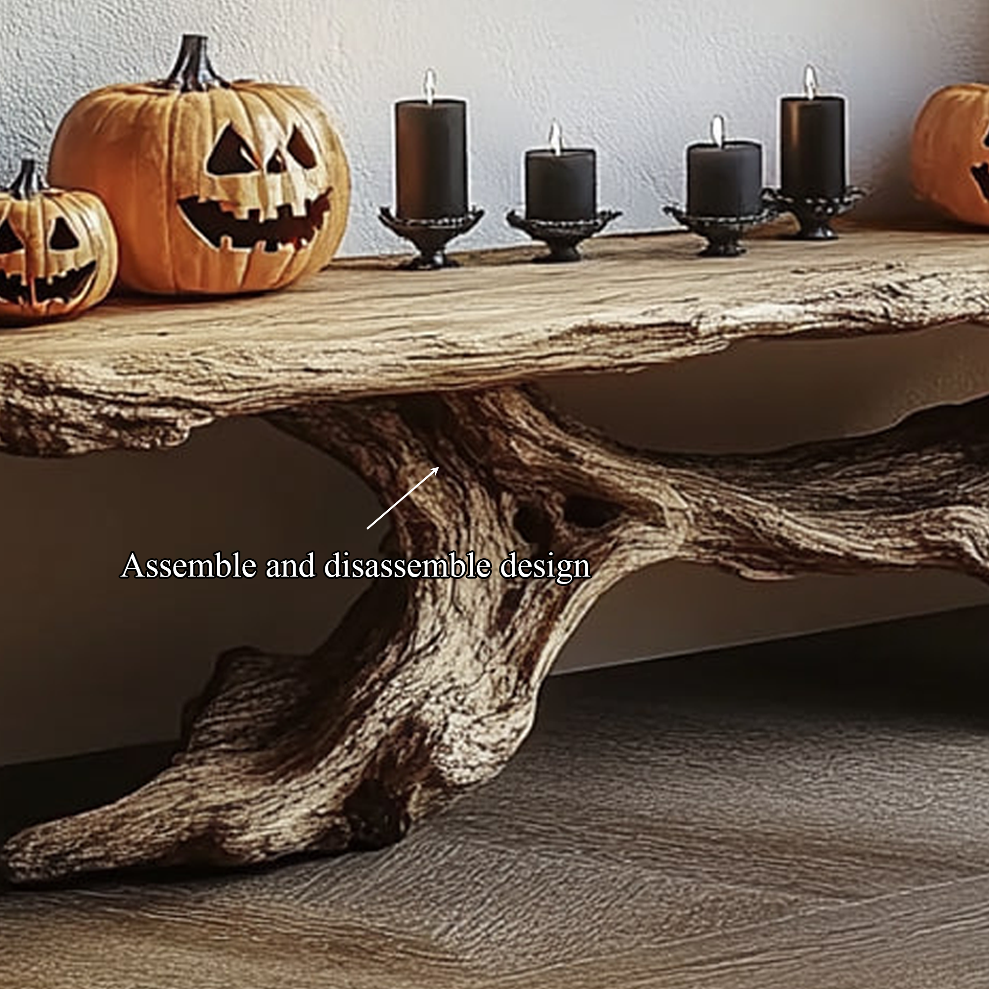 Rustic Entry Table Sculptural Tree Base Entryway Display SINLKICS328