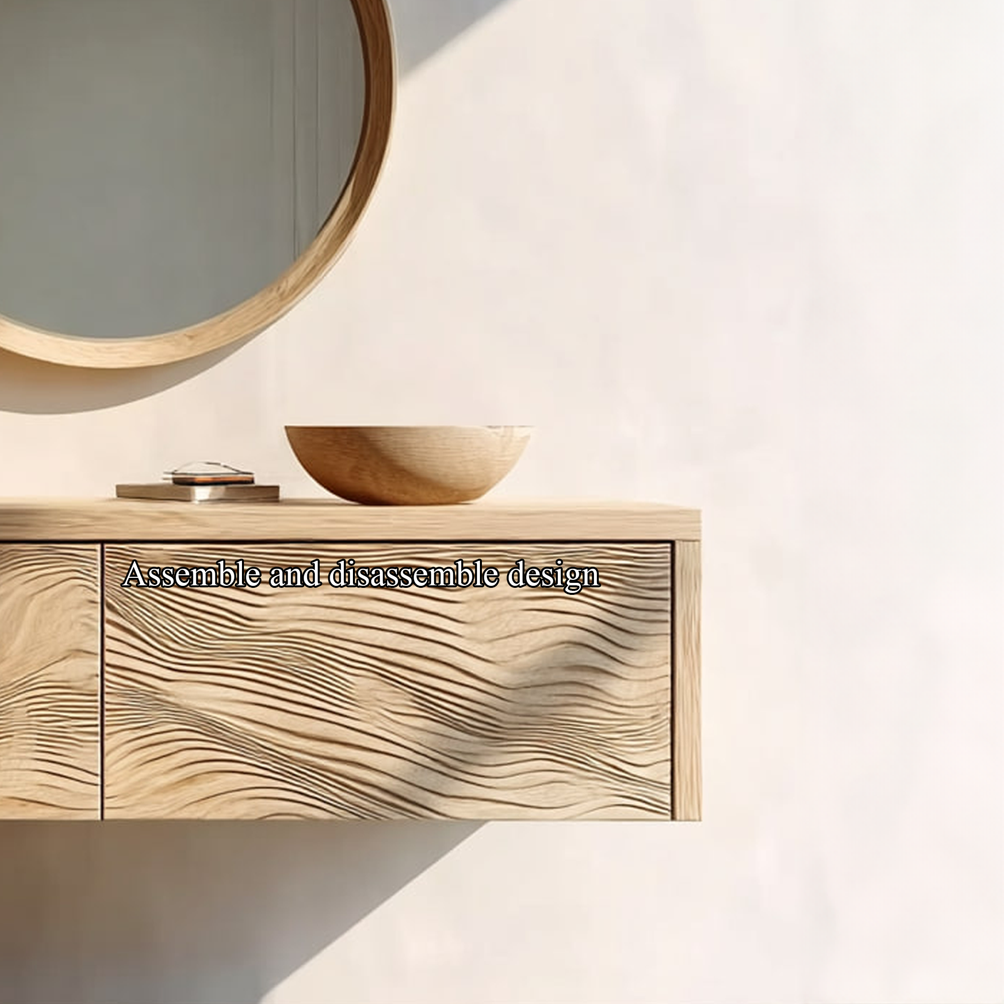 Rustic Wood Bathroom Vanity Cabinet Minimalist Bathroom Decor SINLKIBRV155