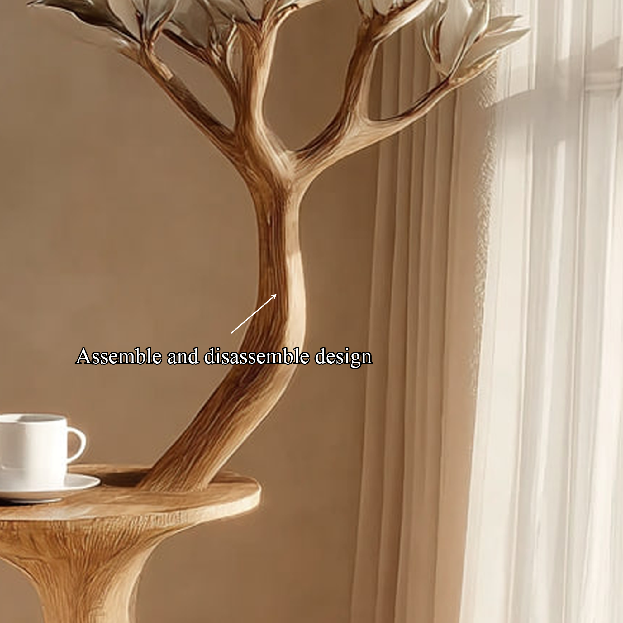 Rustic Tree Form Bedside Table Modern Bedroom SINLKIBT171