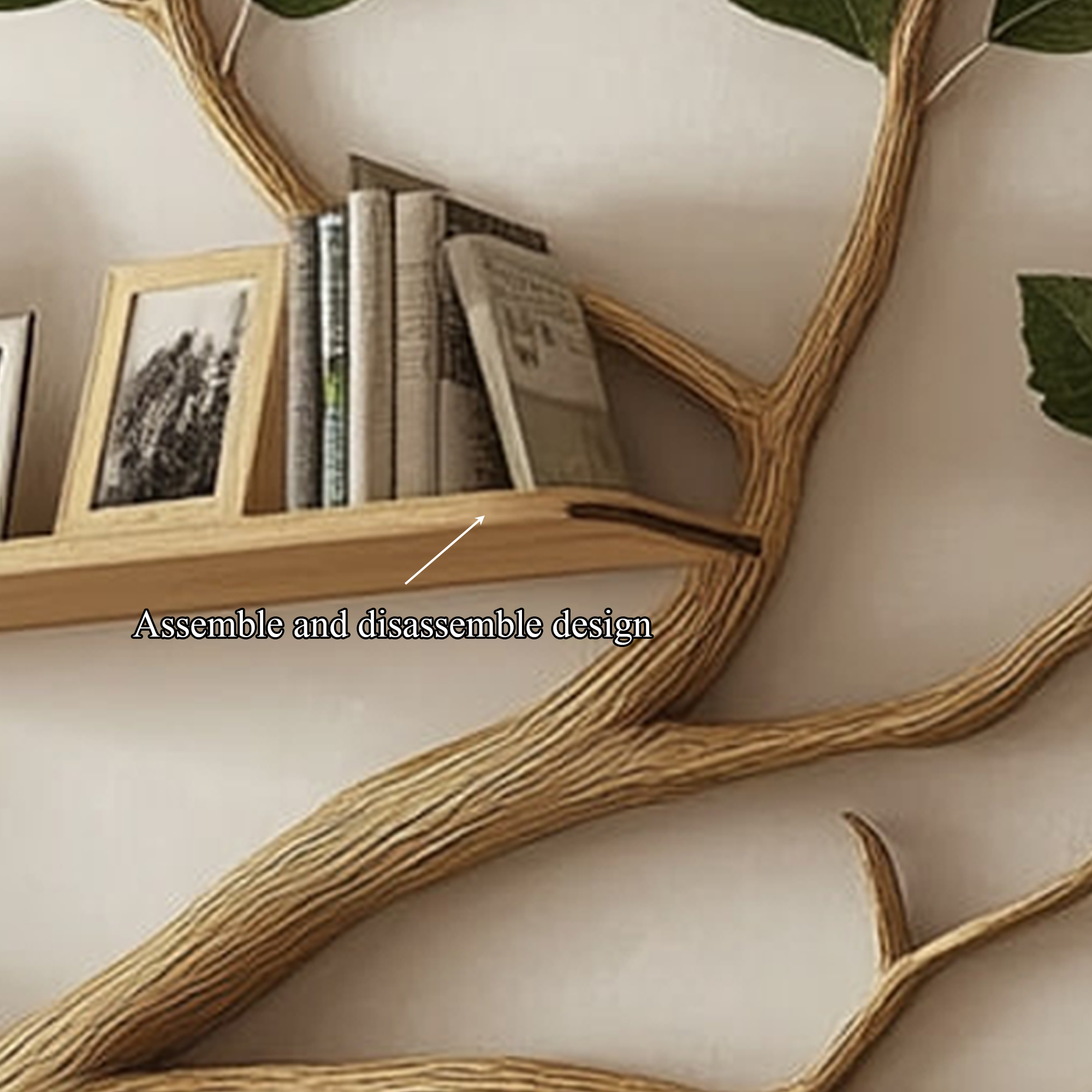 Rustic Tree Wall Shelf Boho Modern Bedroom Entryway SINLKITBS063