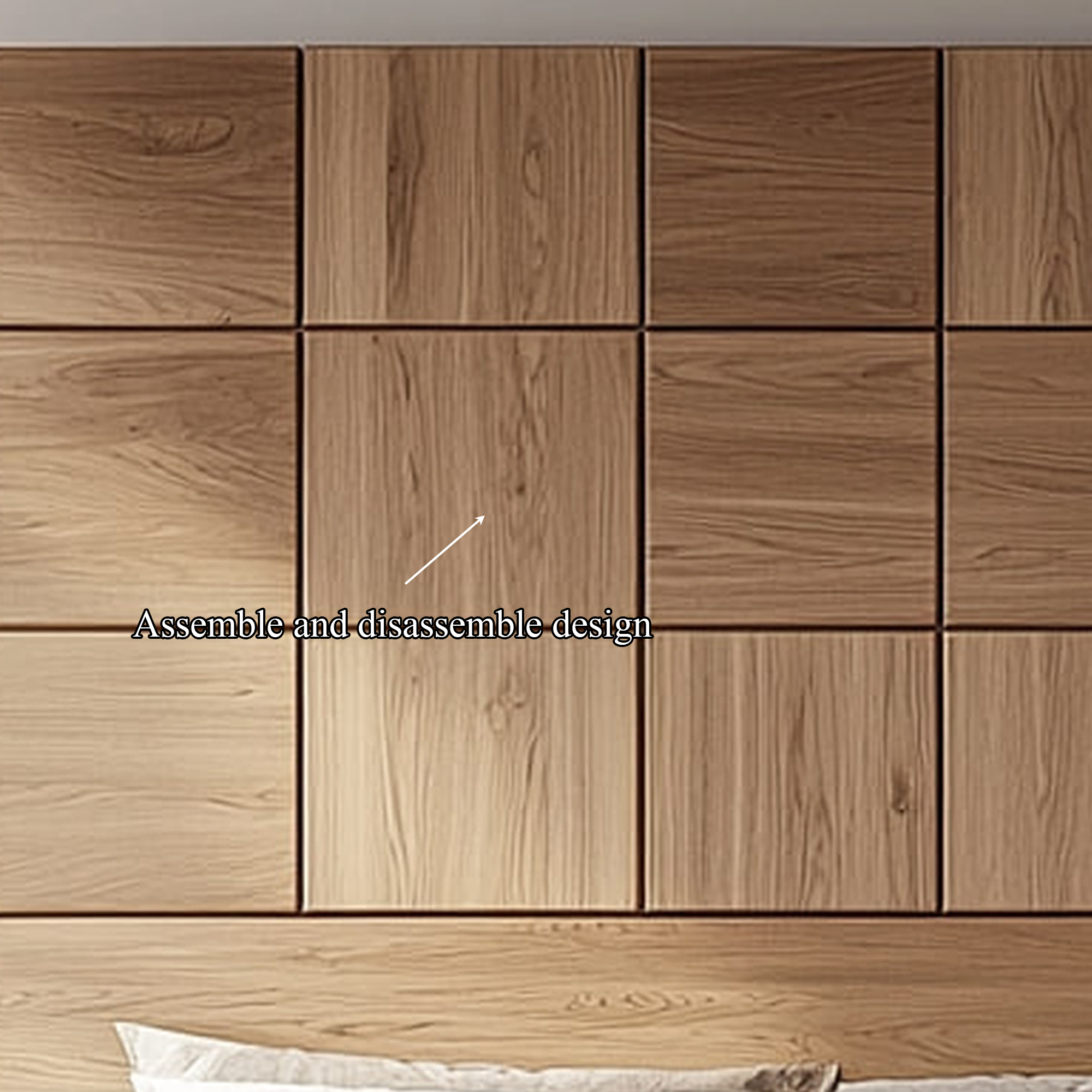 Rustic Wooden Headboard Bedroom Wall Accent SINLKIDH009