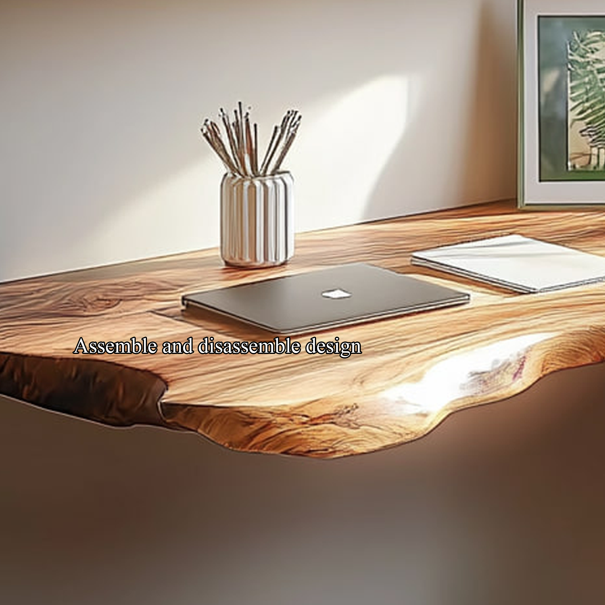 Rustic Floating Work Desk Shelf Bedroom Office SINLKIFL211