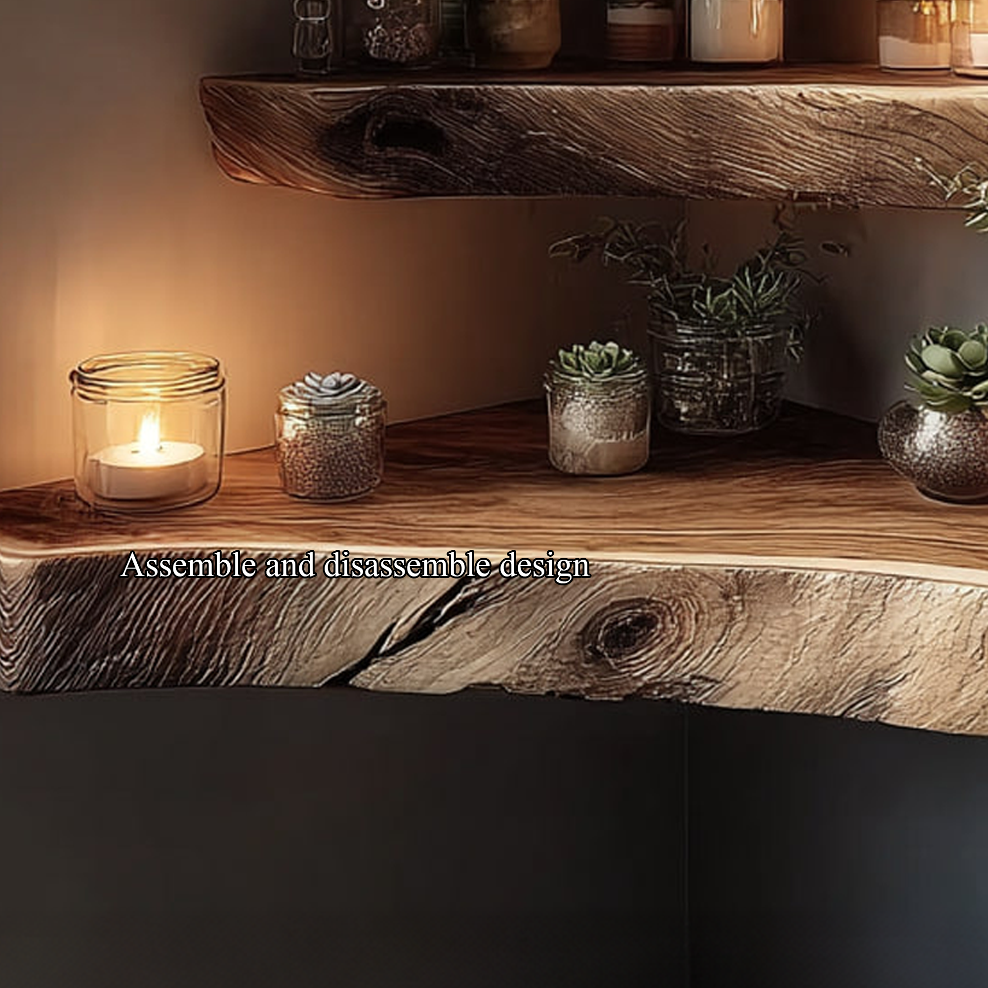 Mid Century Floating Corner Wall Shelf Modern Living Room SINLKIFL207