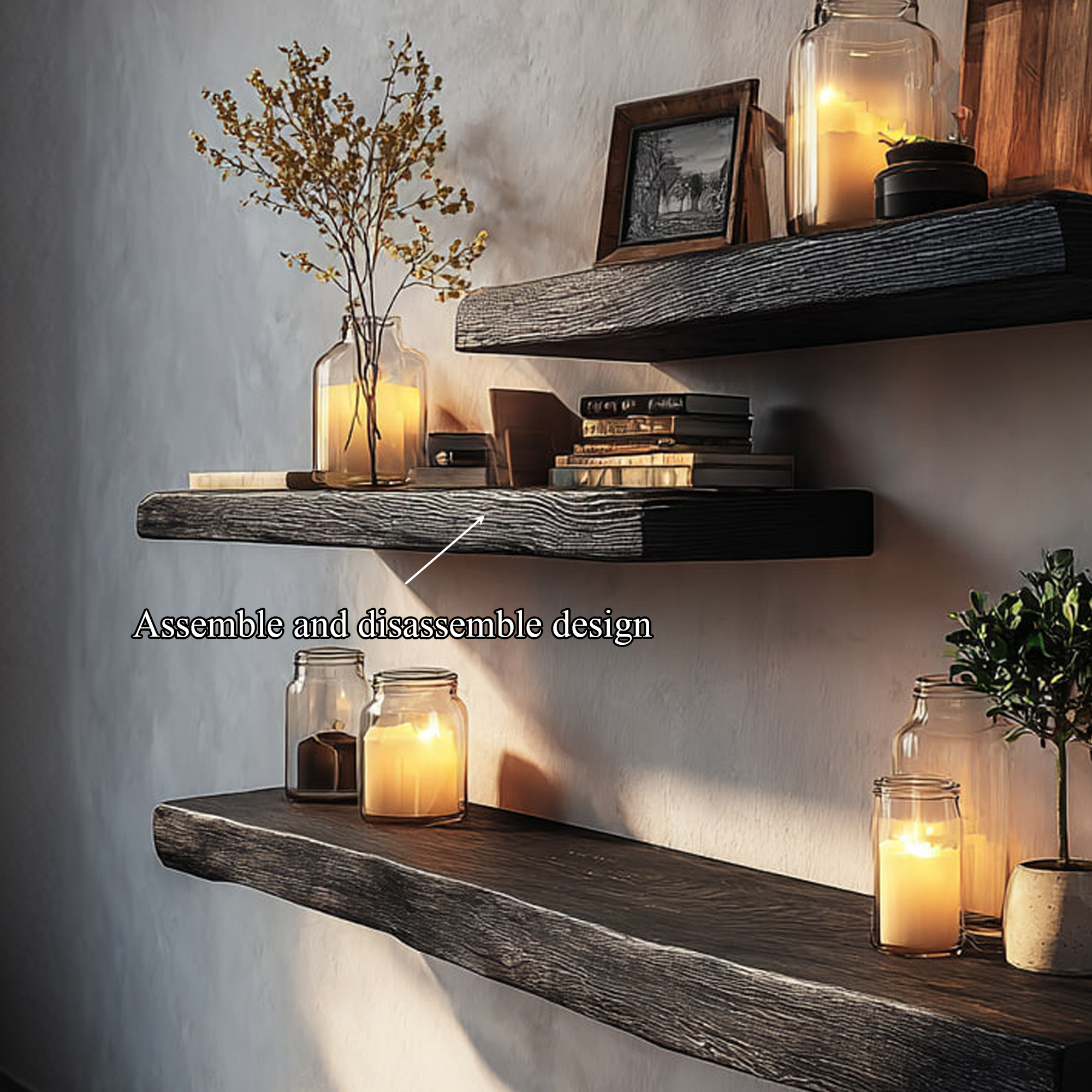 Rustic Floating Shelf Mood Light Living Room Or Bedroom SINLKIFL315