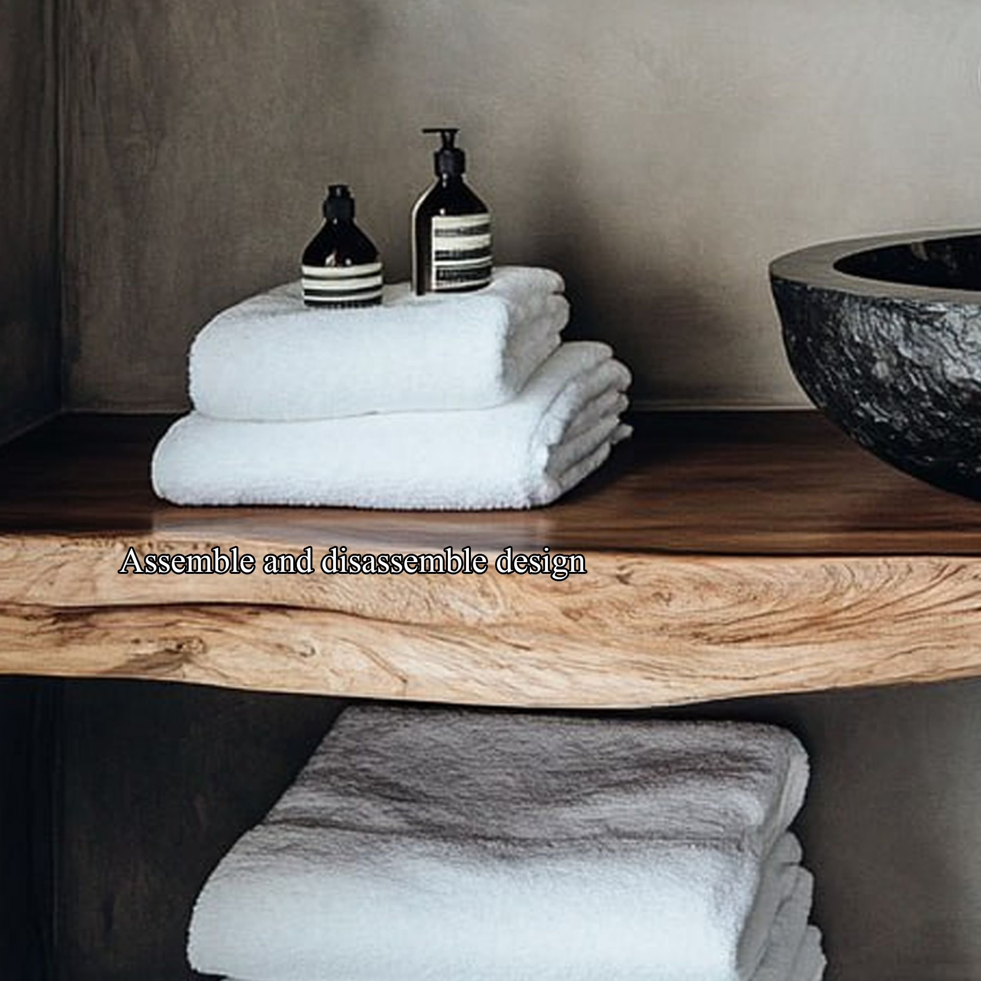 Midcentury Floating Shelf Farmhouse Bathroom SINLBRV118