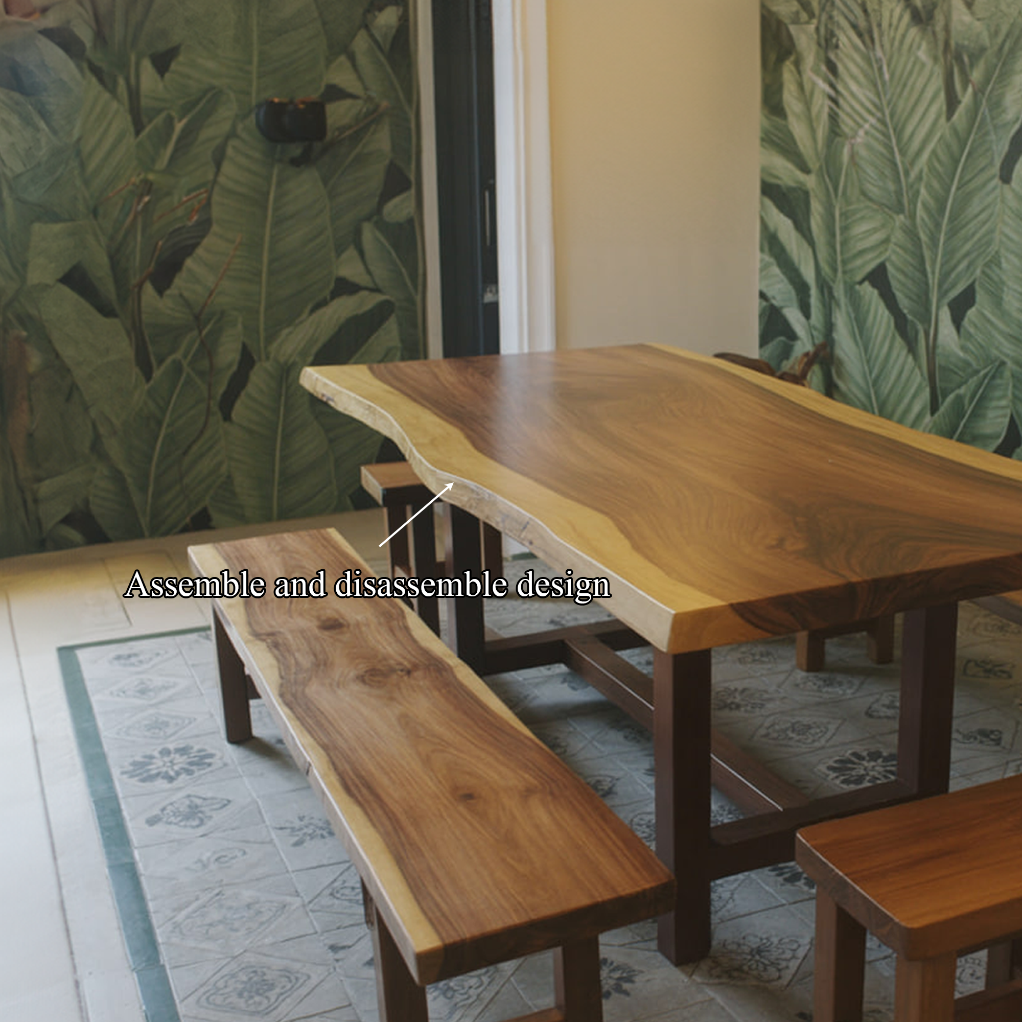 Rustic Live Edge Dining Table Kitchen SINLSDTS133