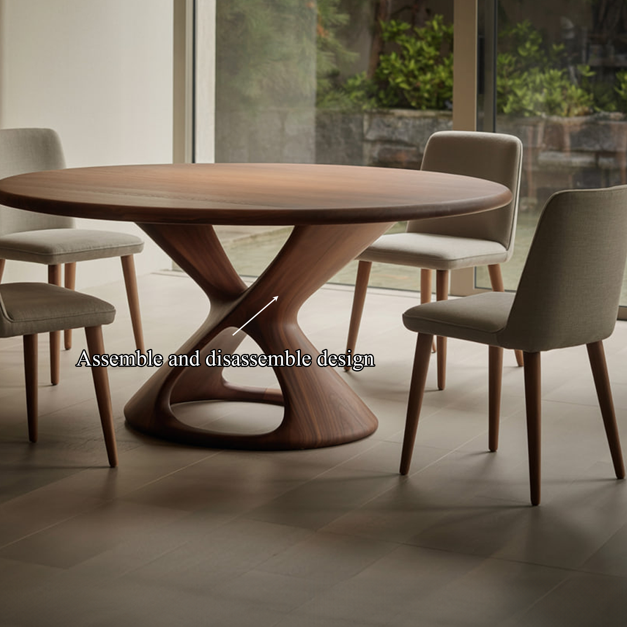 Organic Round Dining Table Kitchen SINLKIDT127