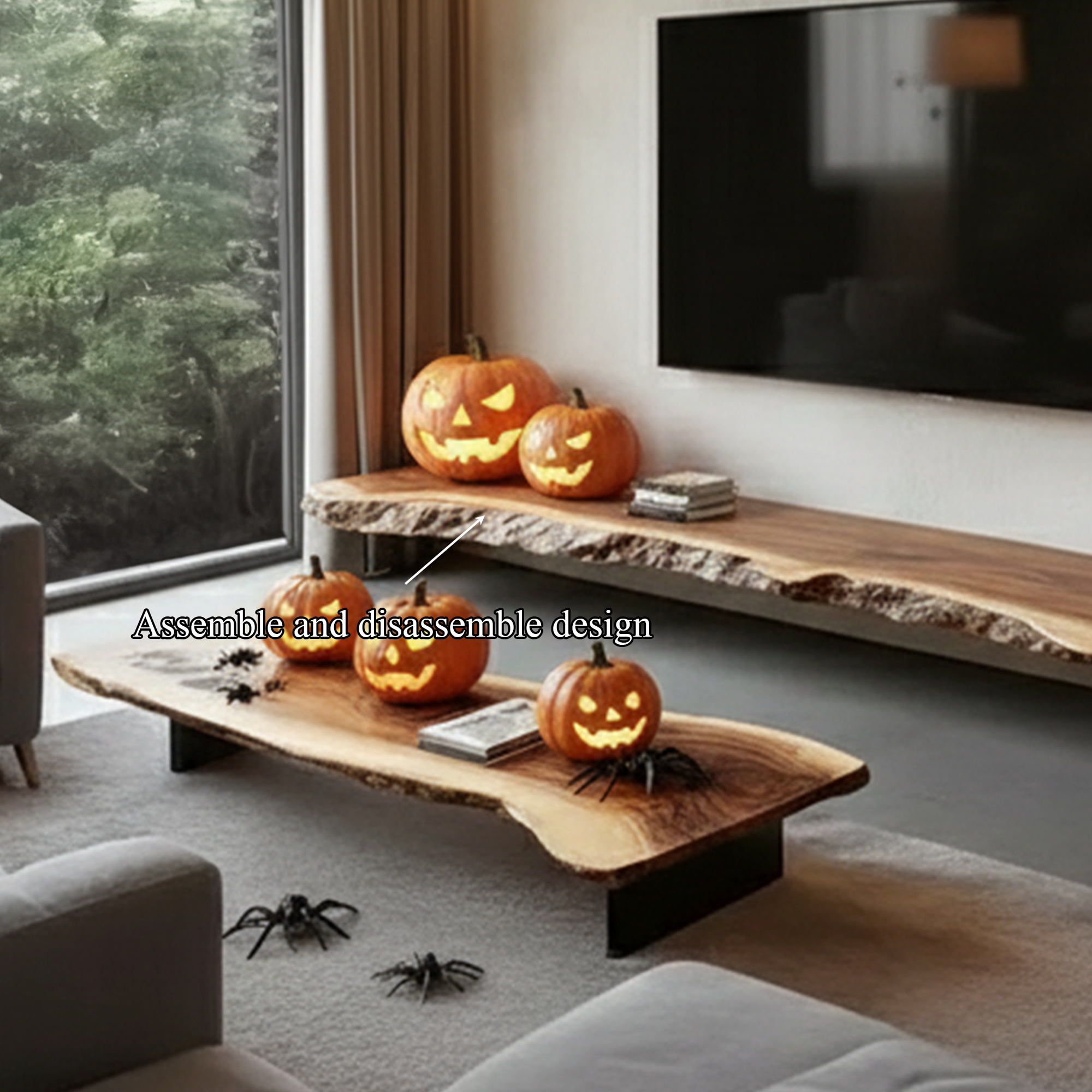 Rustic Floating Bar Shelves Halloween Decor Living Room SINLKIHW036