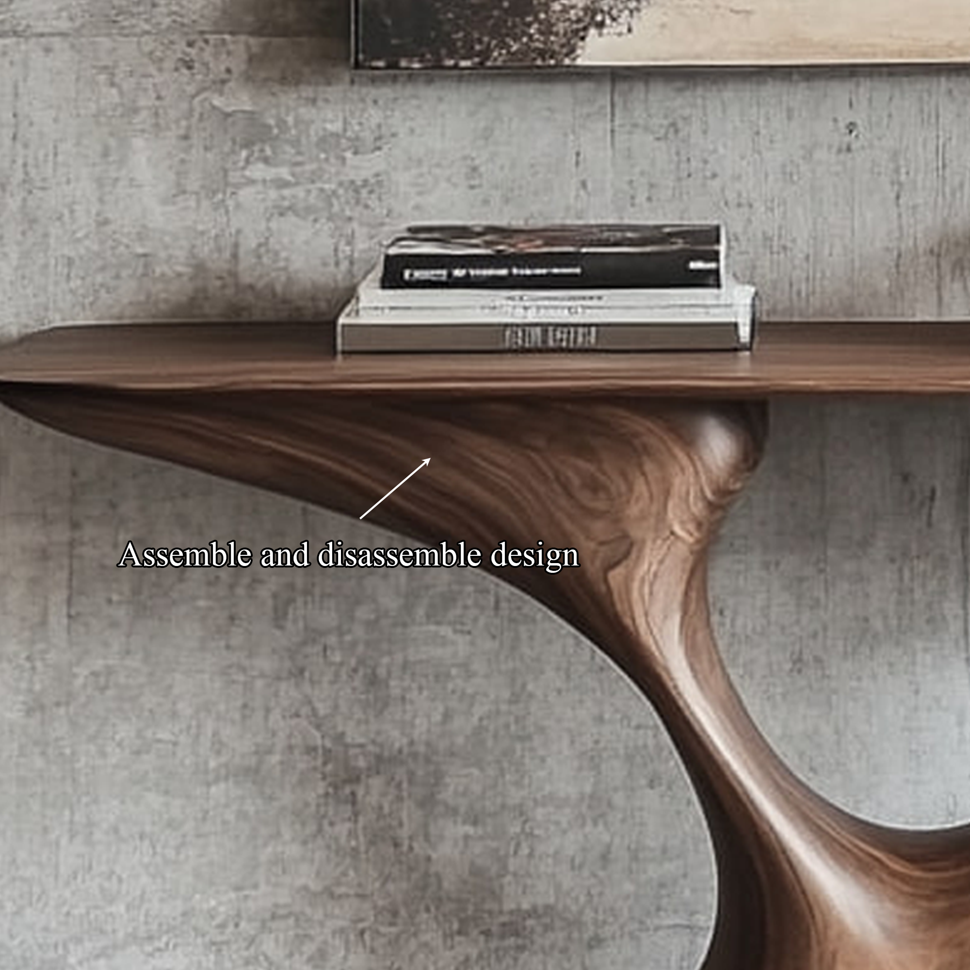 Rustic Entry Table Smooth Sculptural Form Luxury Welcome Area SINLKICS329