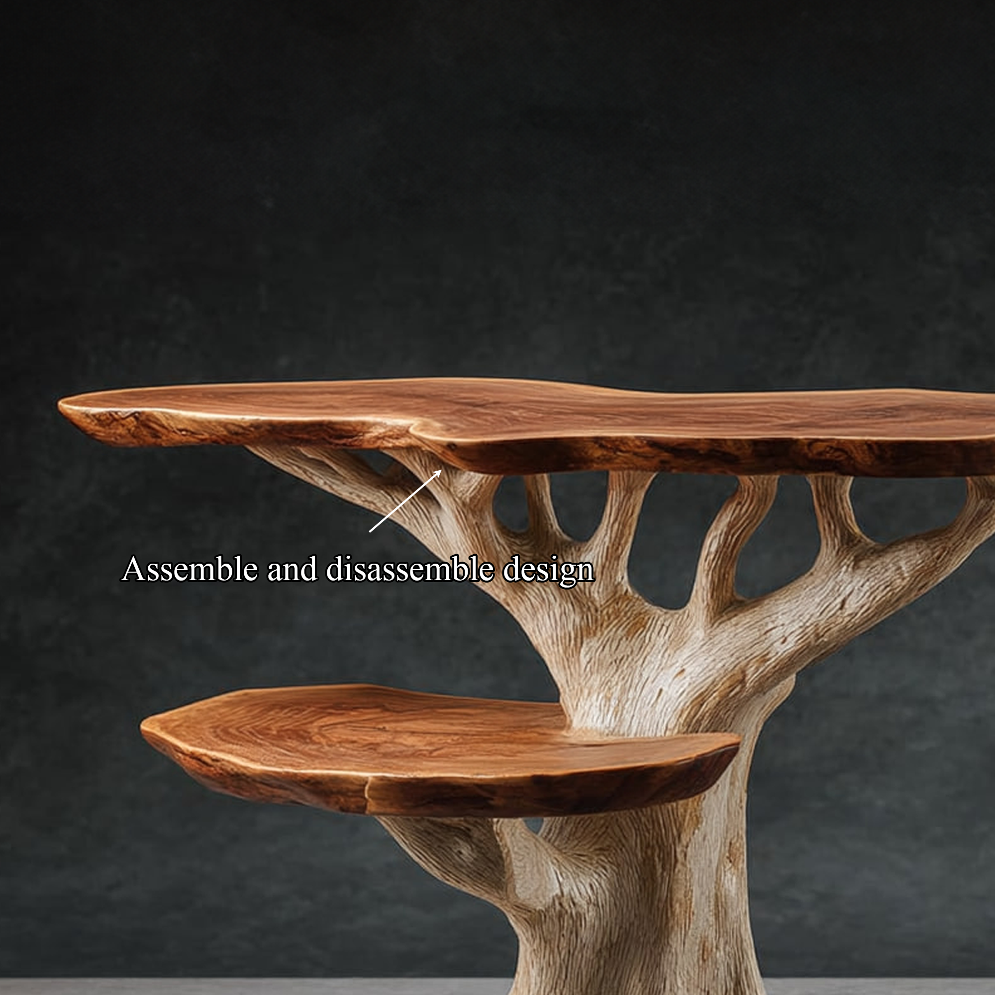 Rustic Sculptural Bedside Table Bedroom Or Living Accent SINLKIBT132