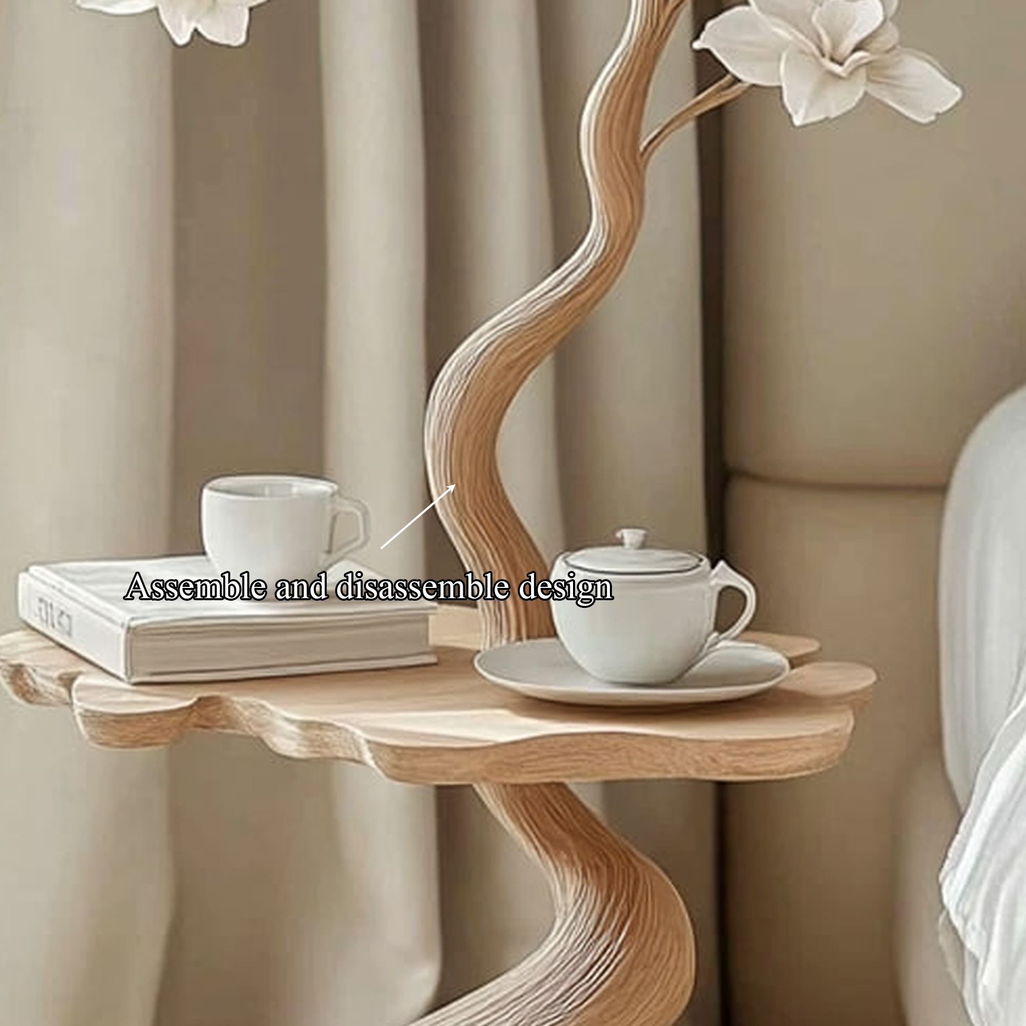 Rustic Tree Side Table Bedroom Or Living Room SINLKIBT154