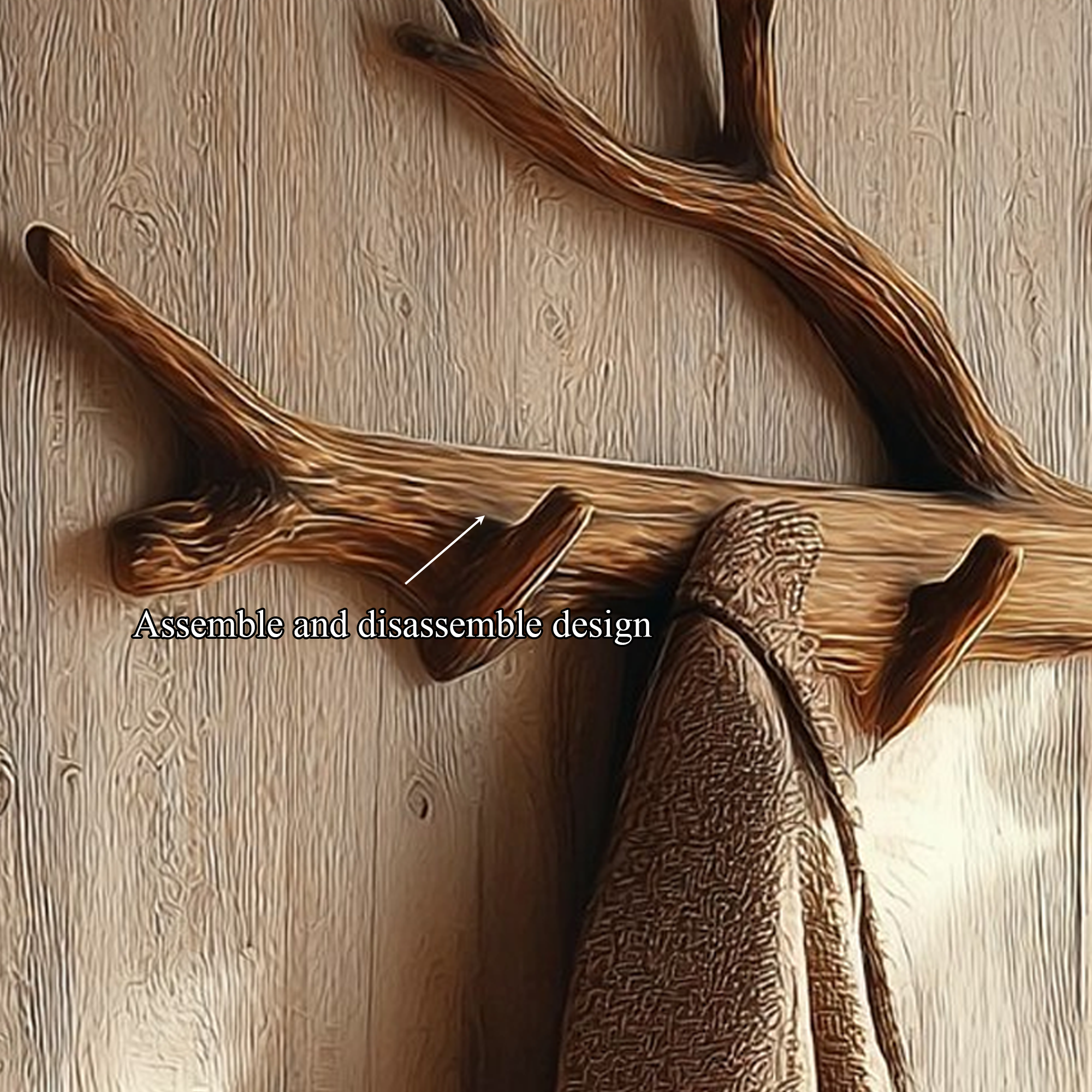 Rustic Tree Branch Wall Hook Living Room SINLKITCR071