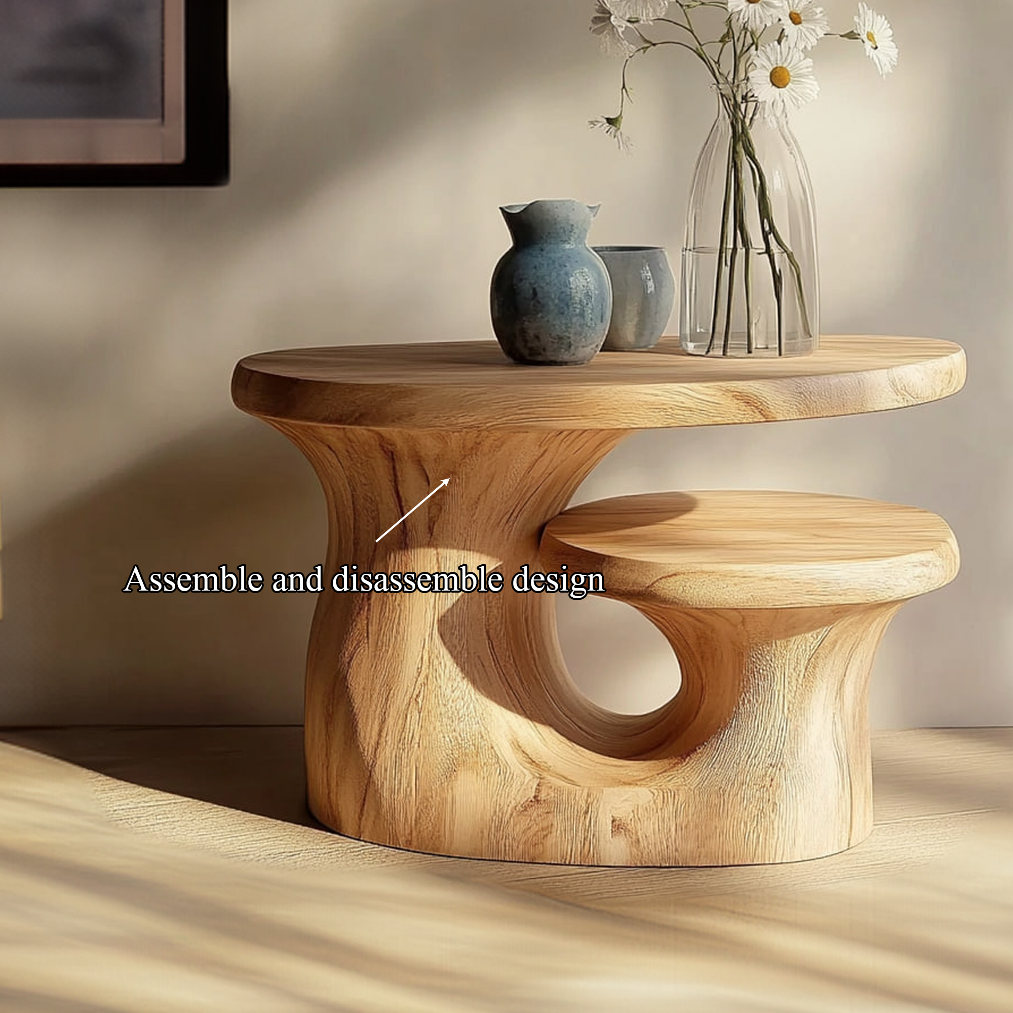 Organic Modern Sculptural Side Table For Living Room SINLKIBT195