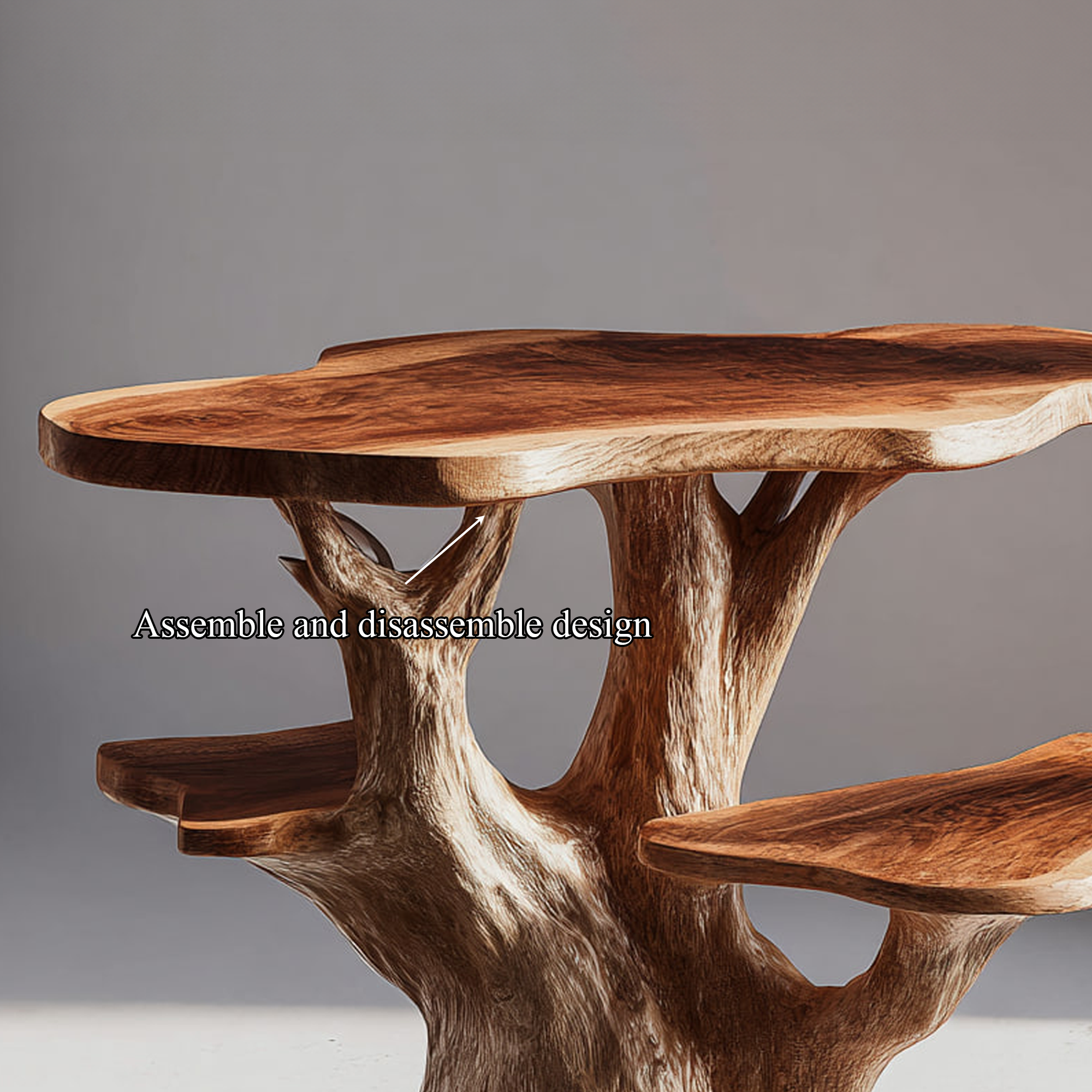 Rustic Sculptural Nightstand Bedroom Decor SINLKIBT139