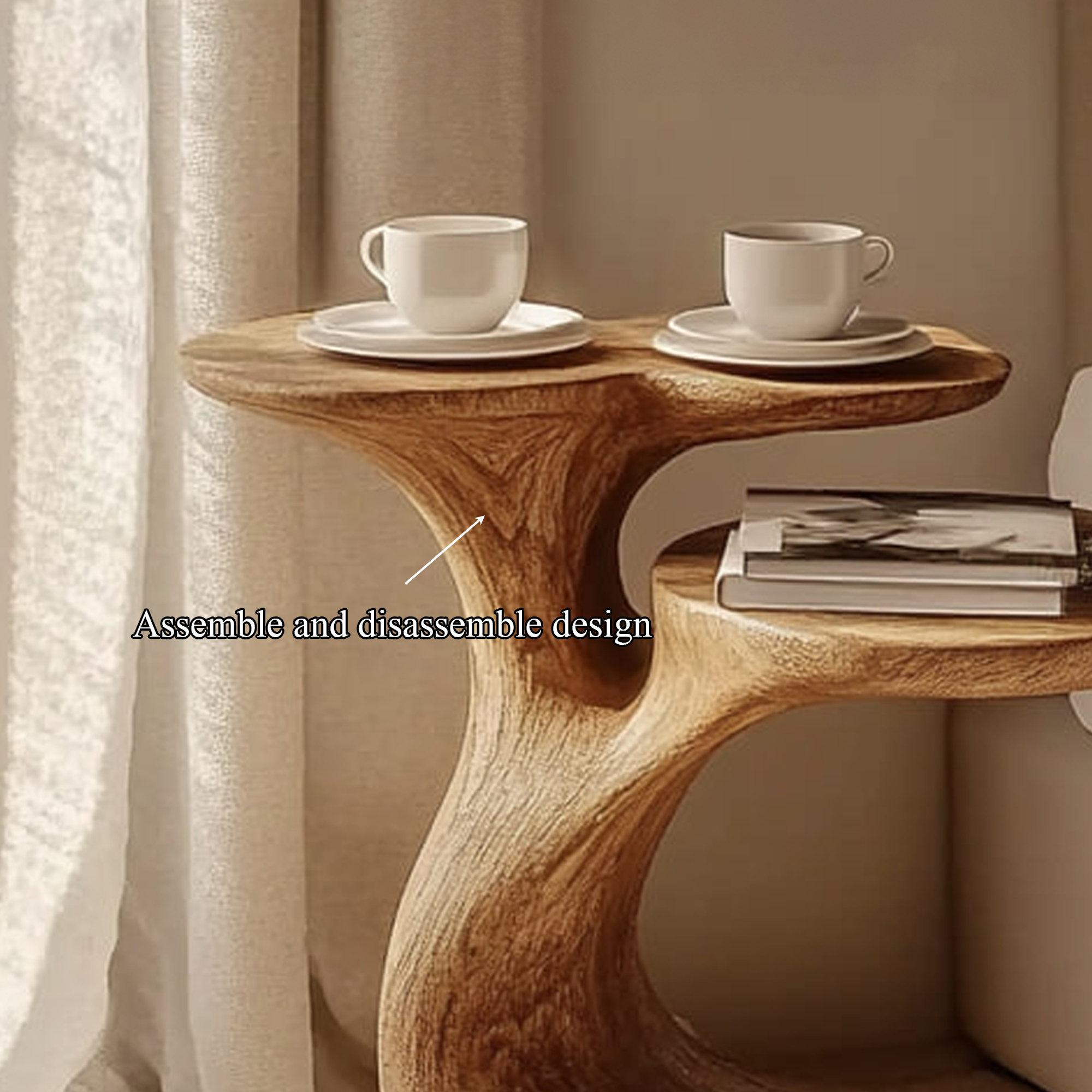 Rustic Decorative End Table Bedroom Accent SINLKIBT166