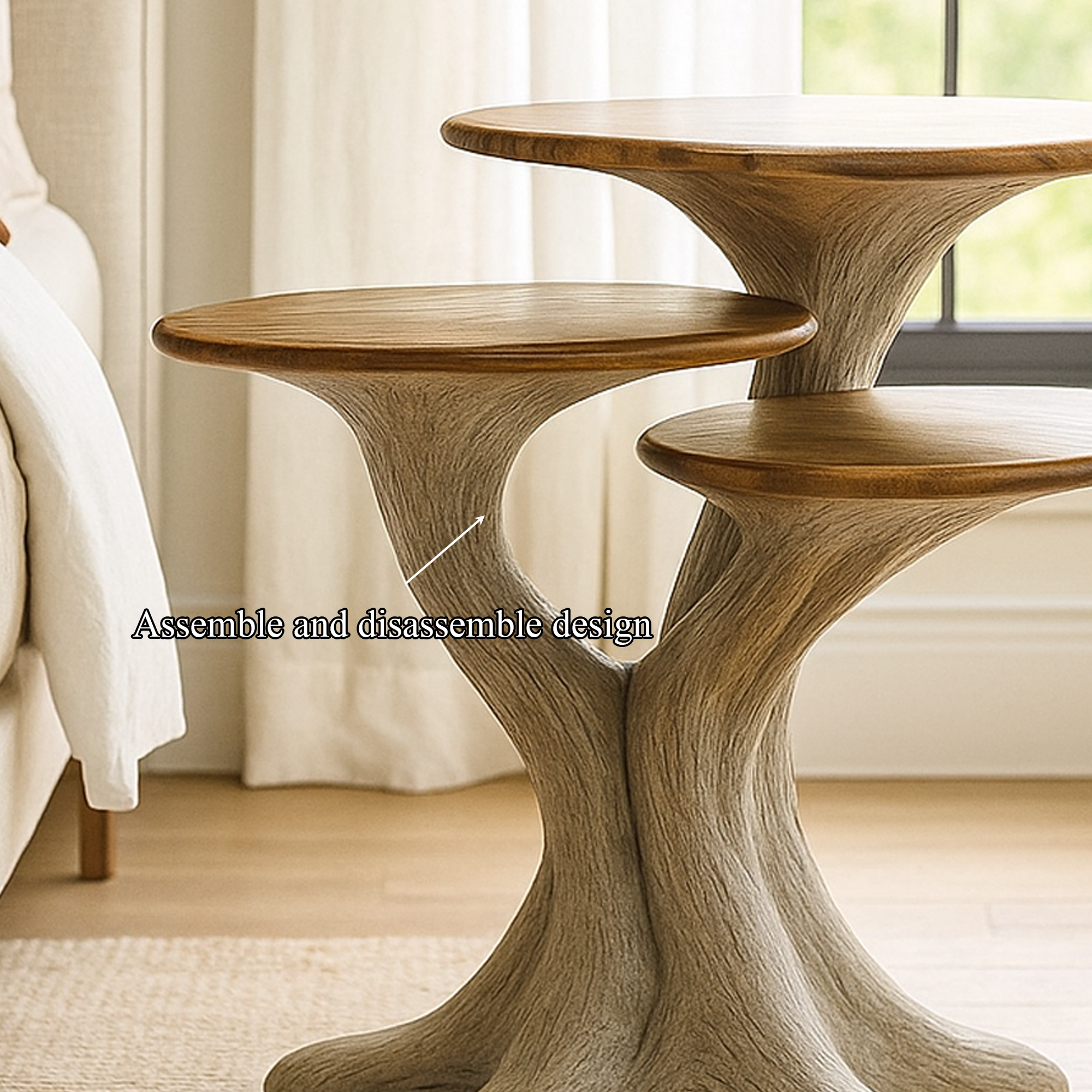 Rustic Tree End Table Living Room SINLKIBT143
