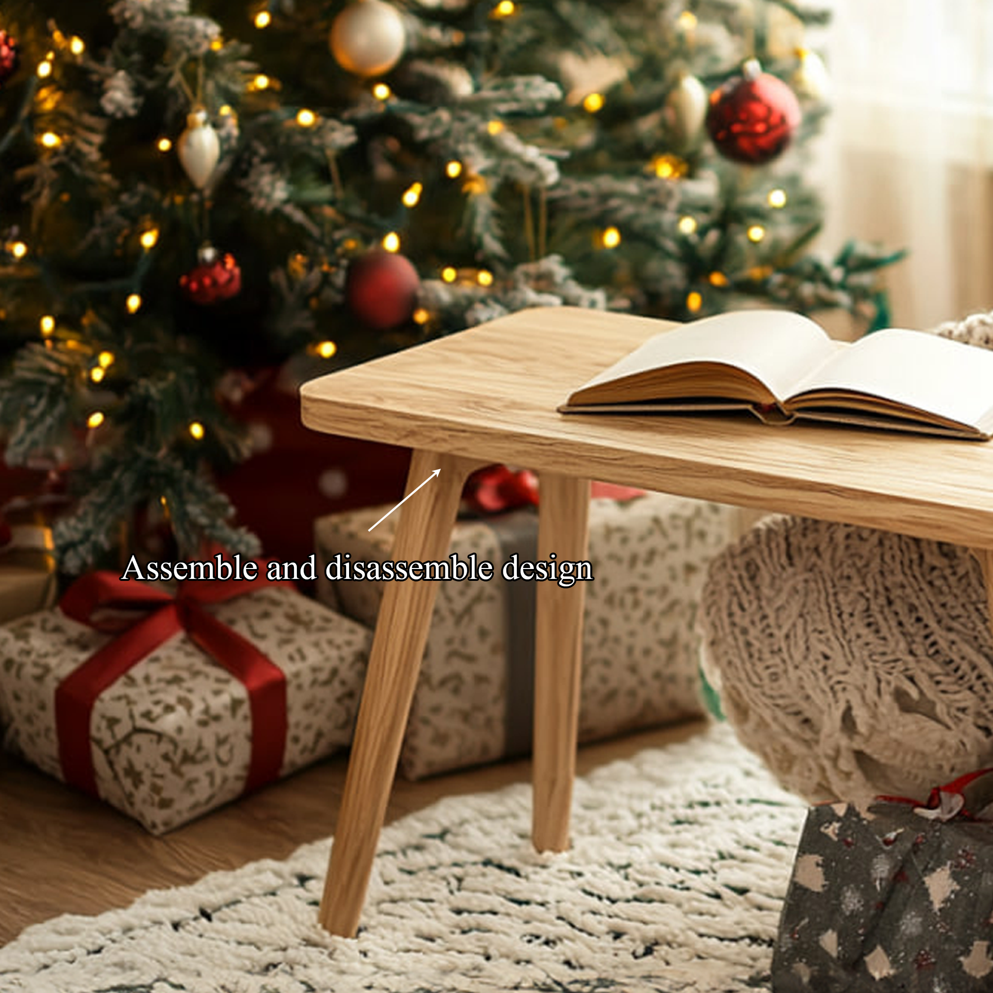 Rustic Live Edge Table Christmas Natural Bedroom Display SINLKIBT199