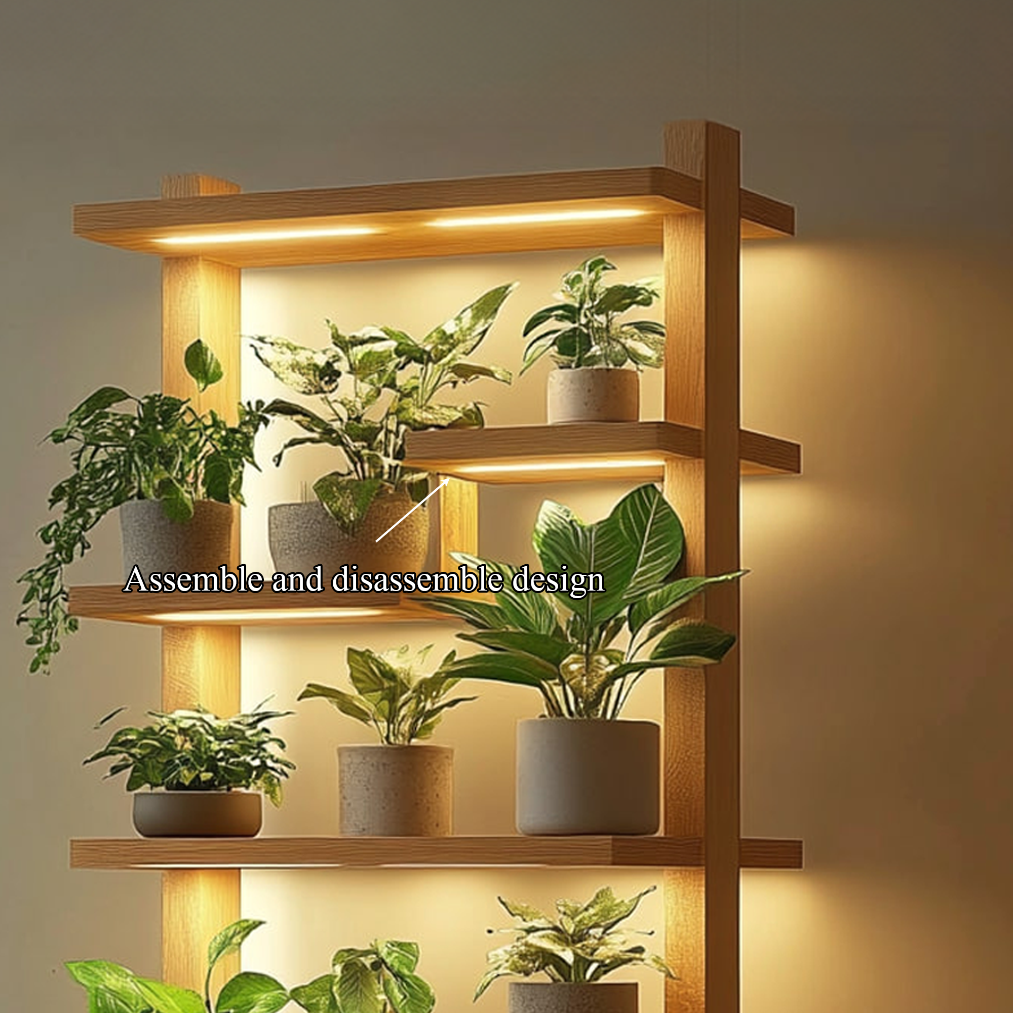 Mid Century Modern Plant Shelf Display Living Room SINLKITT082