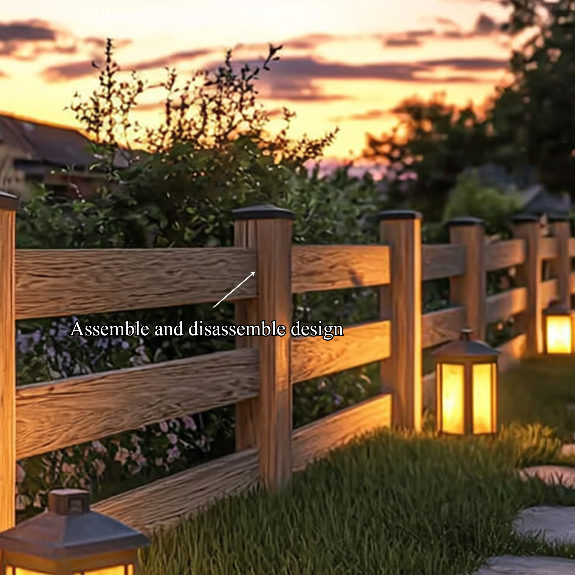 Rustic Garden Fence For Backyard And Outdoor Decor SINLKIWF002