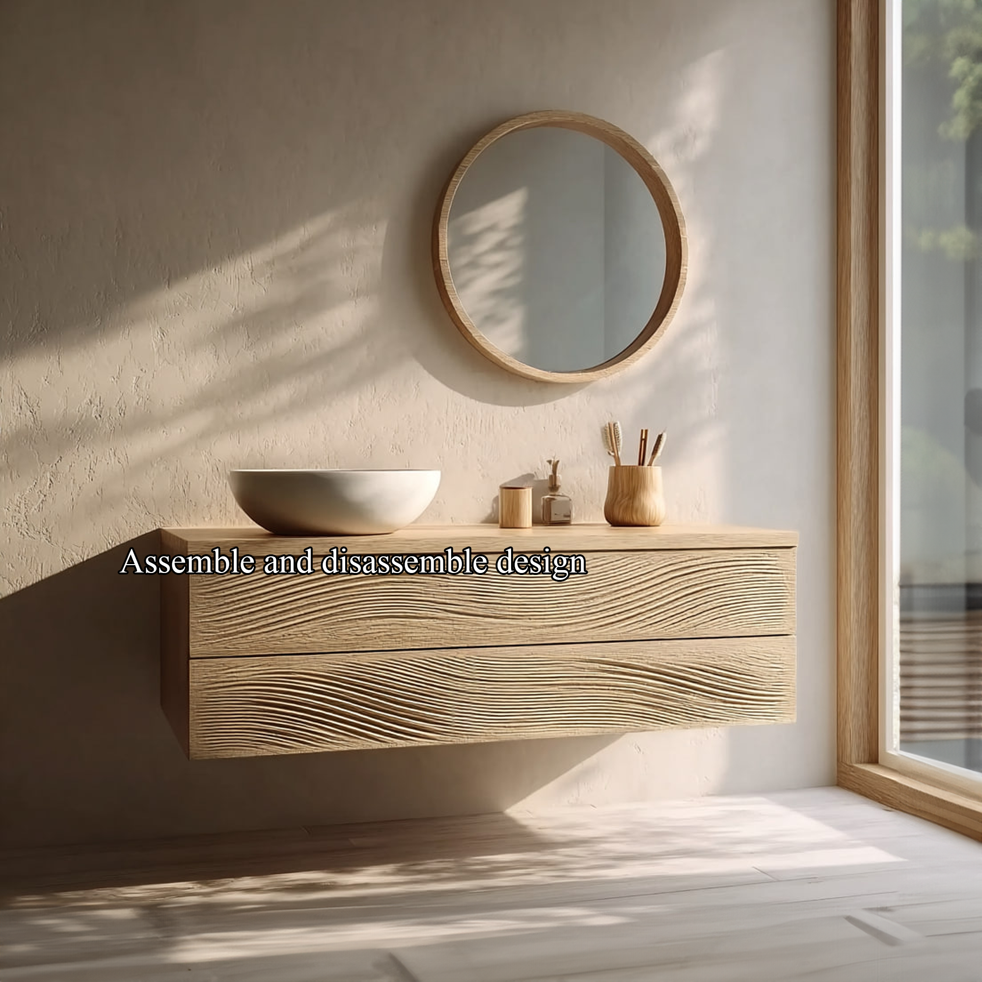 Mid Century Floating Bathroom Vanity Cabinet Modern Bathroom Furniture SINLKIBRV154