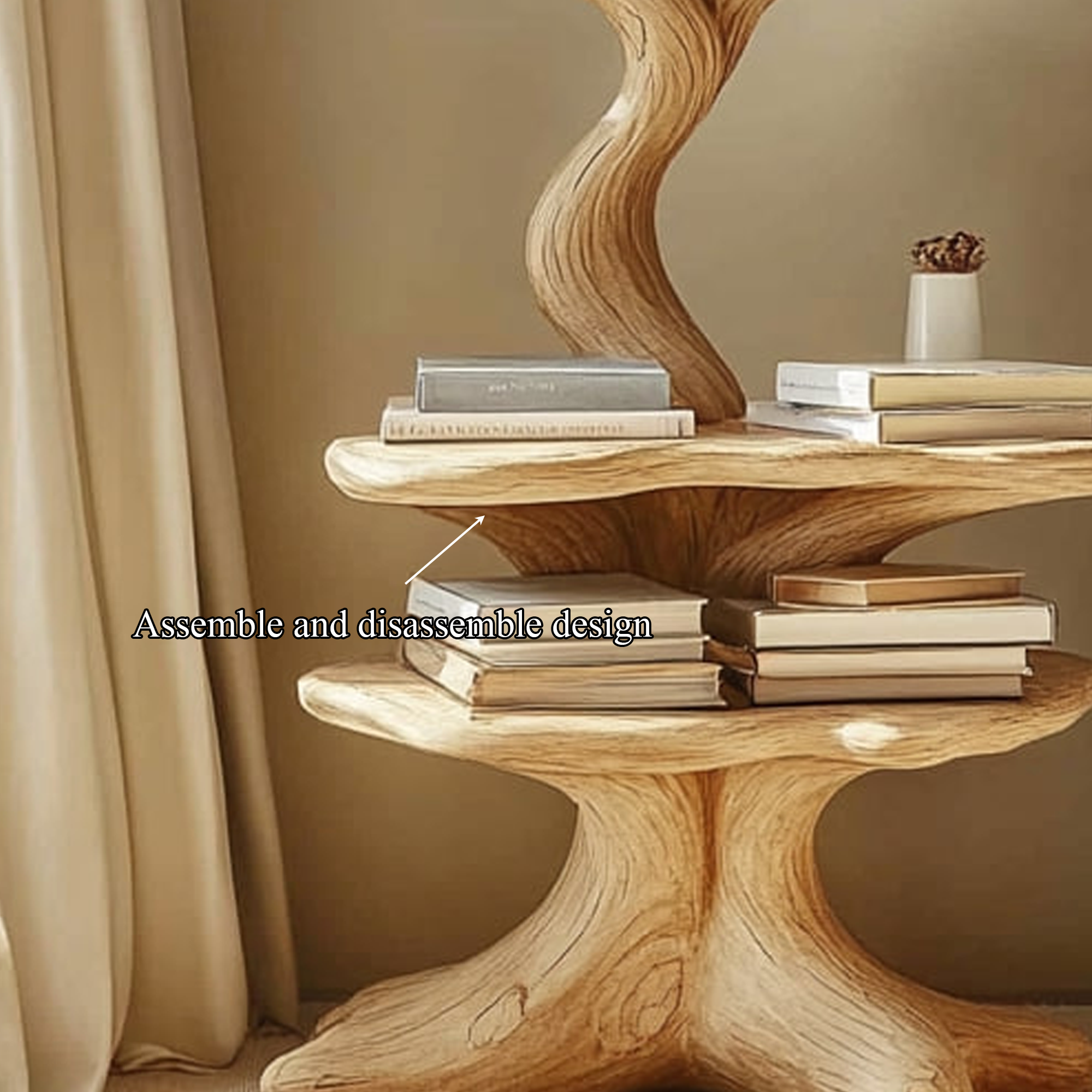 Rustic Artistic Nightstand Modern Bedroom Accent SINLKIBT157
