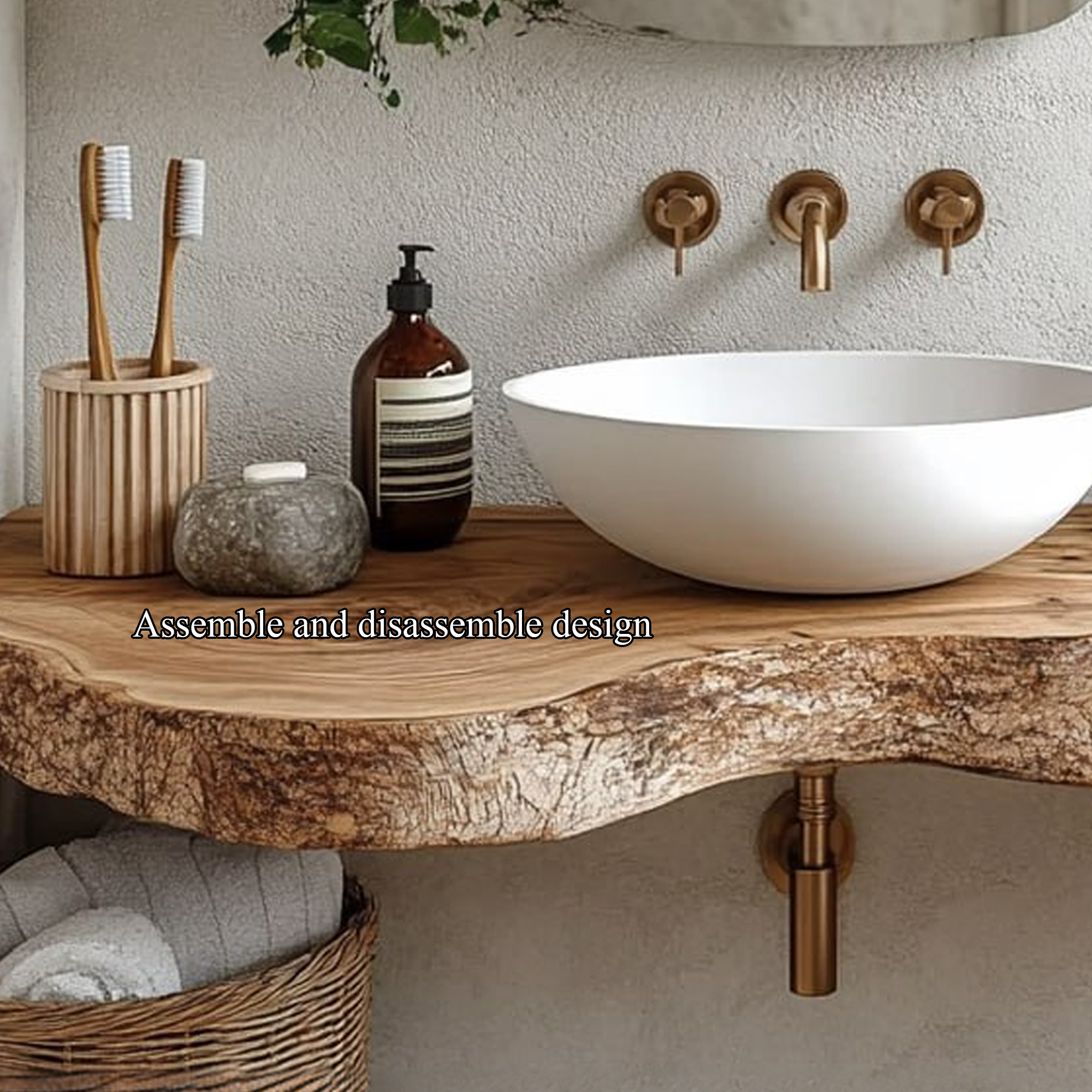 Midcentury Floating Shelf Handmade Vanity Bathroom SINLBRV108