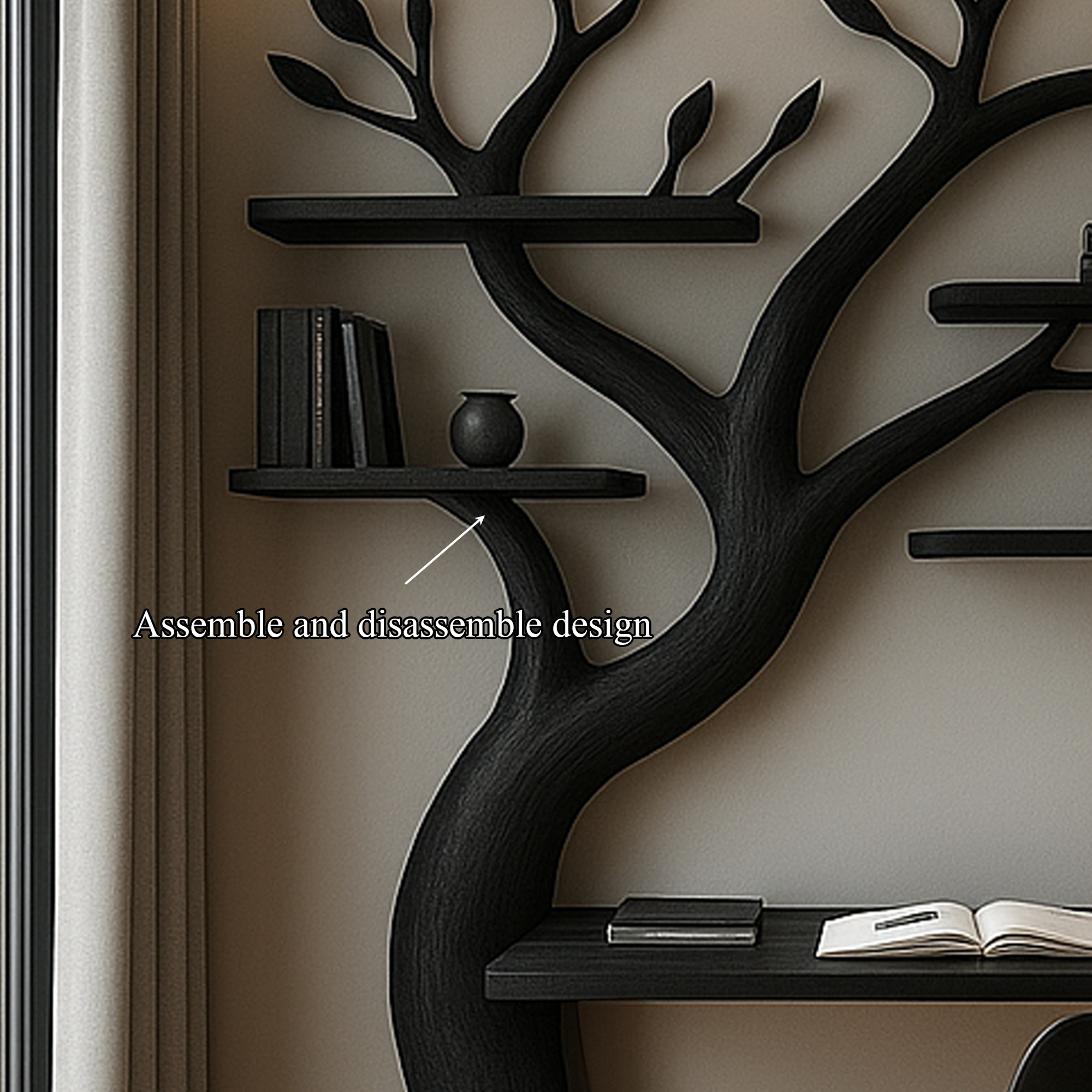 Mid Century Tree Bookshelf Desk Contemporary Office SINLKITB505