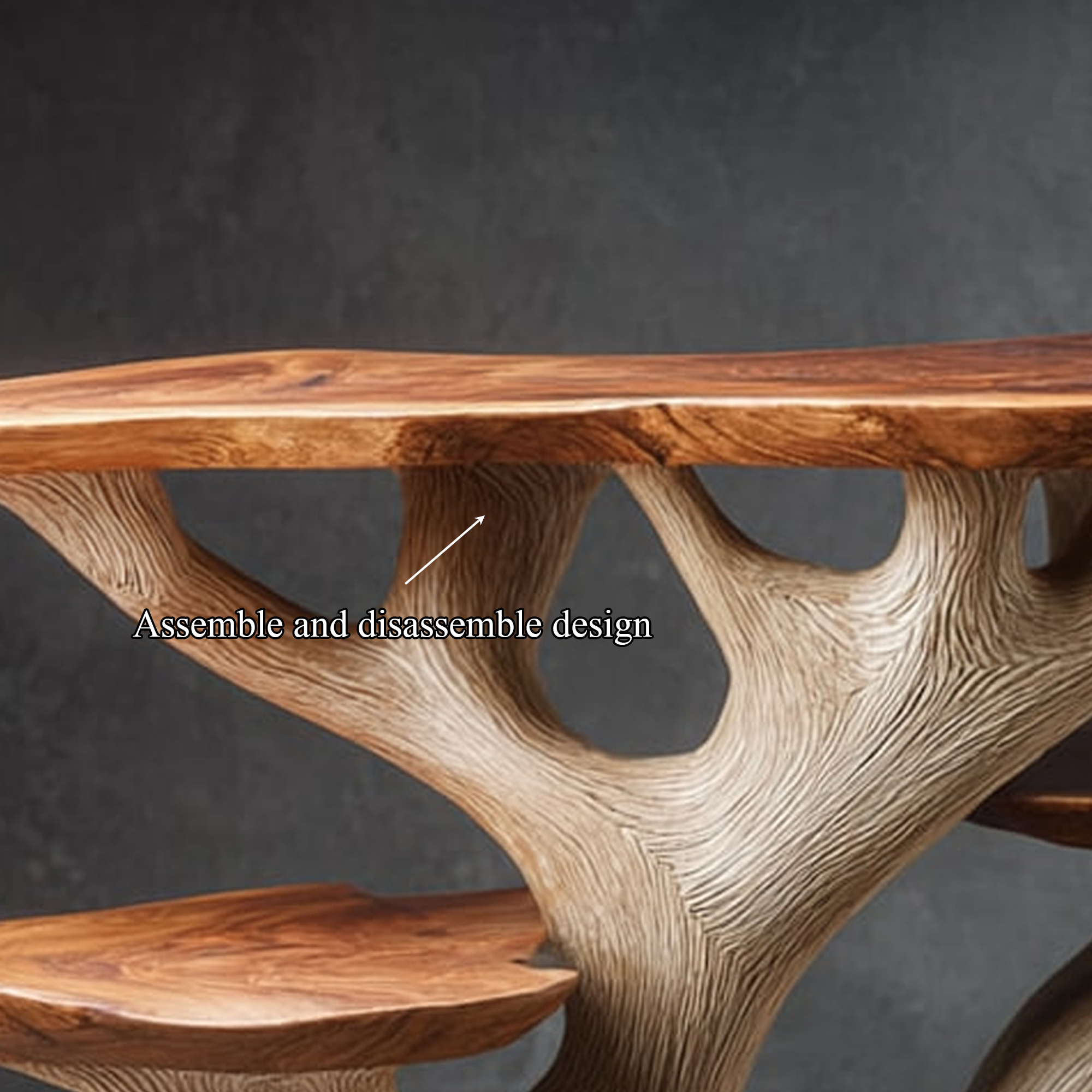 Rustic Sculptural Bedside Table Bedroom Living Room Decor SINLKIBT135