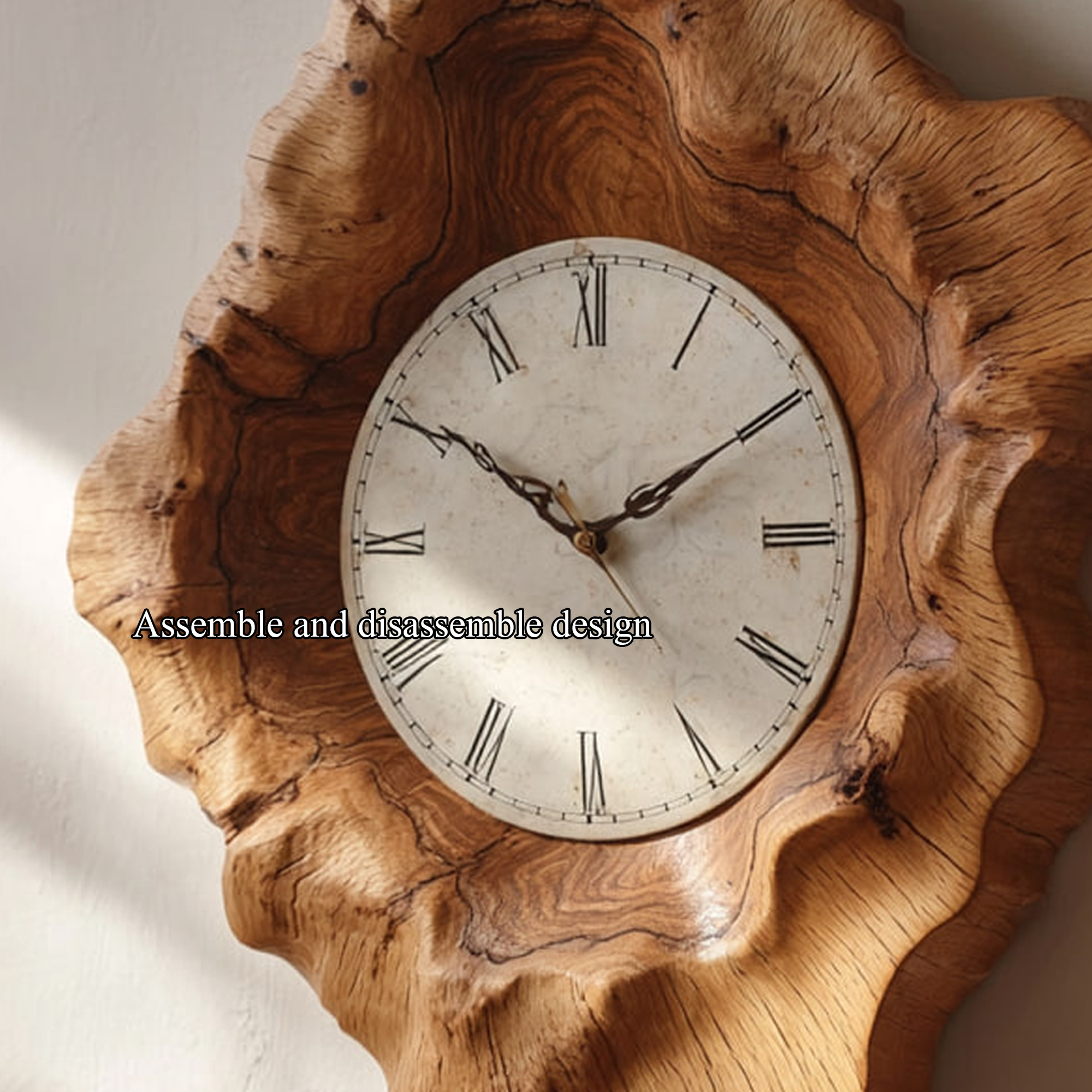 Rustic Organic Natural Wood Wall Clock Office Or Study Room Decor SINLKICK003