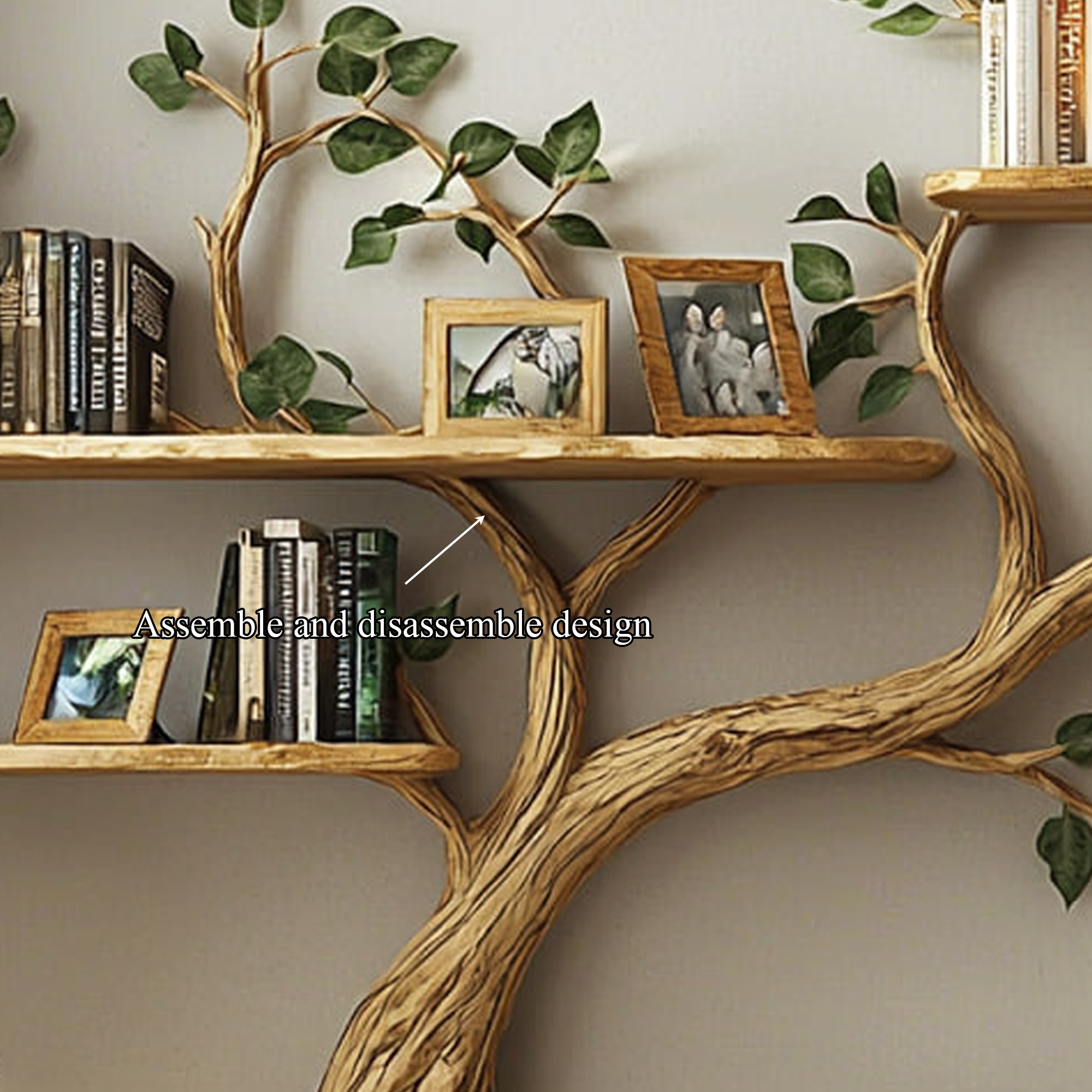 Rustic Tree Branch Wall Art Shelf Contemporary Bedroom SINLKITBS066