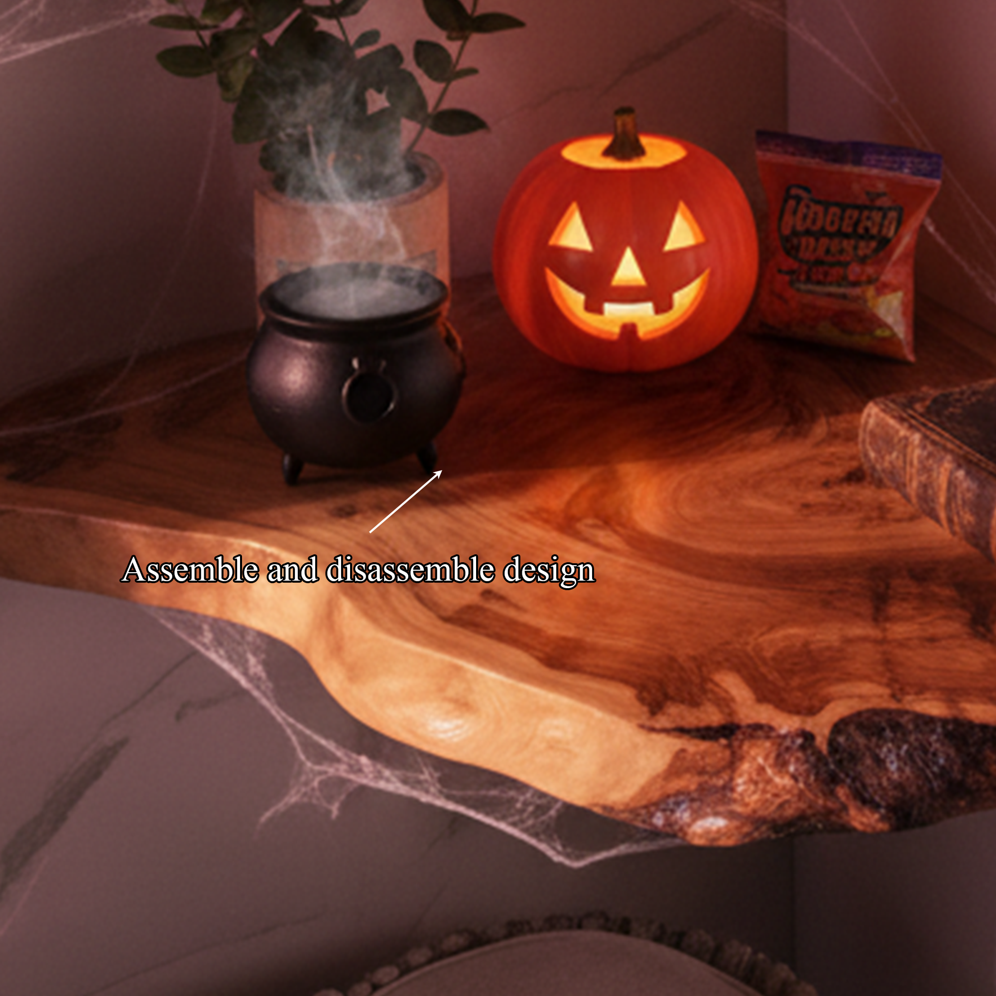 Mid Century Halloween Floating Shelf Wall Accent Living Room SINLKIHW054